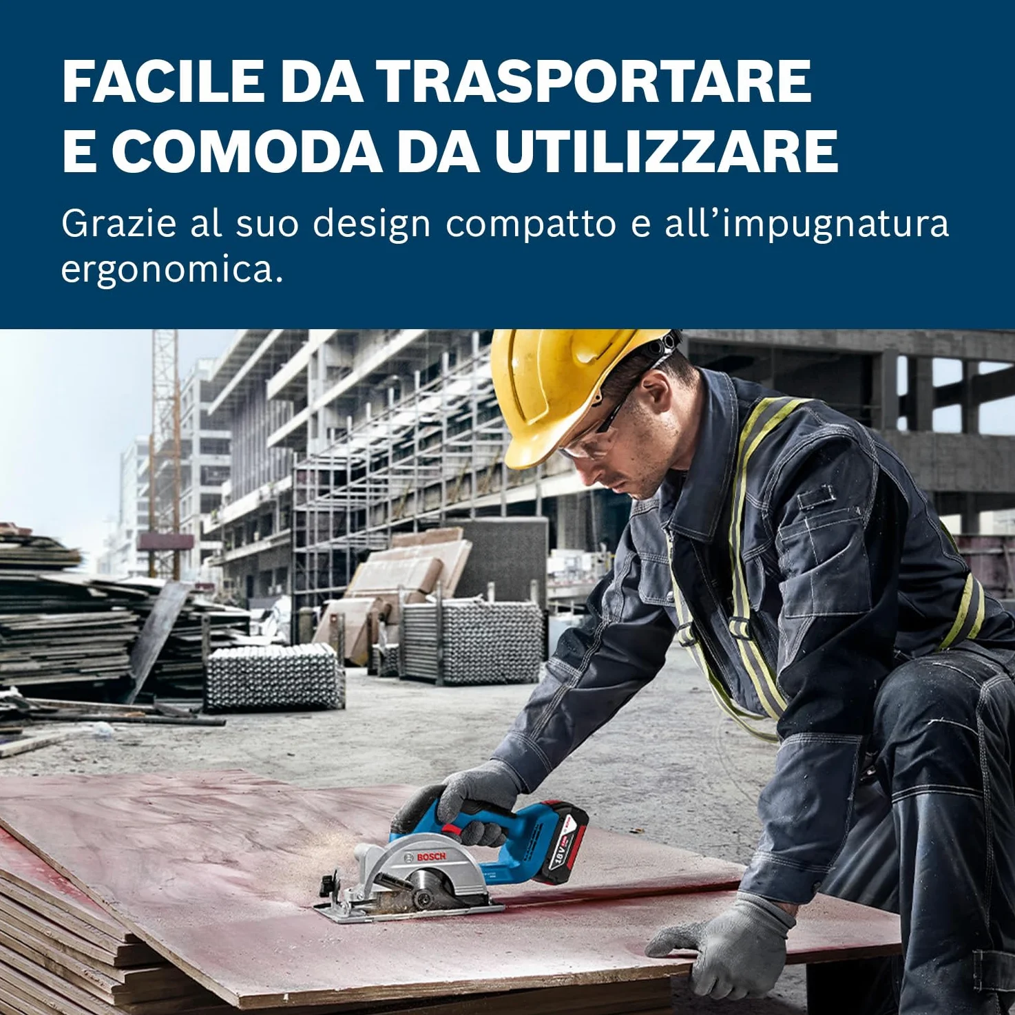 Bosch Professional 18V System Sega circolare a batteria GKS 18V-51 (motore brushless, incl. 1 lama (140 mm), guida parallela, senza batteria/caricabatteria)