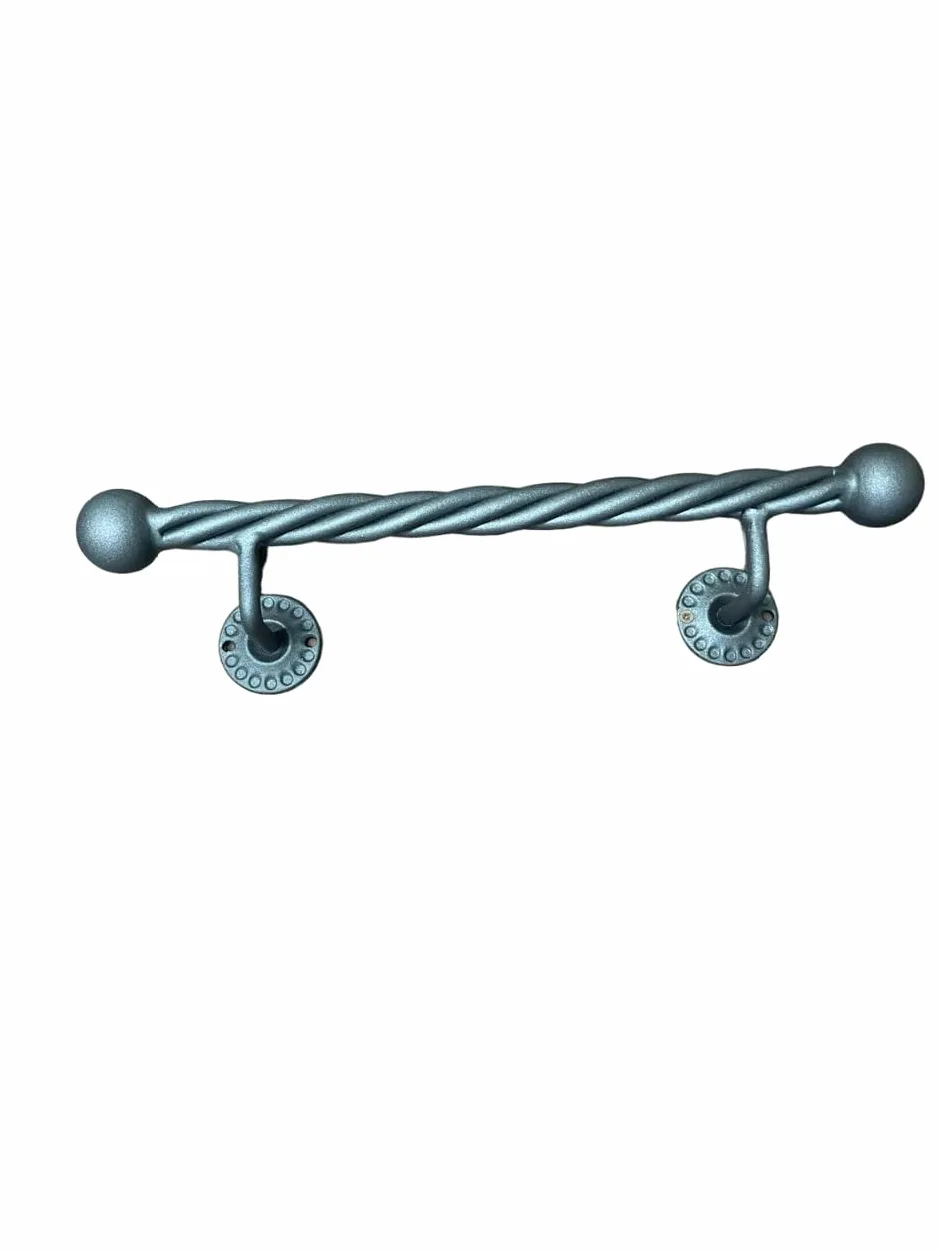 FERMEG Corrimano Liberty diam. 30 mm in ferro con finitura"antracite" | Corrimano in ferro battuto made in Italy | Prodotto fai da te | ideale per uso interno ed esterno (Antracite, 50 cm)