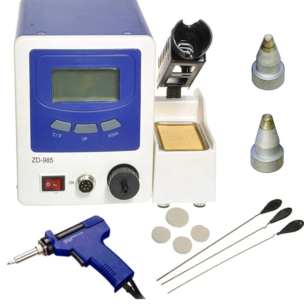 DISSALDATORE ZD-985 ESD STAZIONE PISTOLA DISSALDANTE DESOLDERING STATION DESOLDER 80/130 WATT