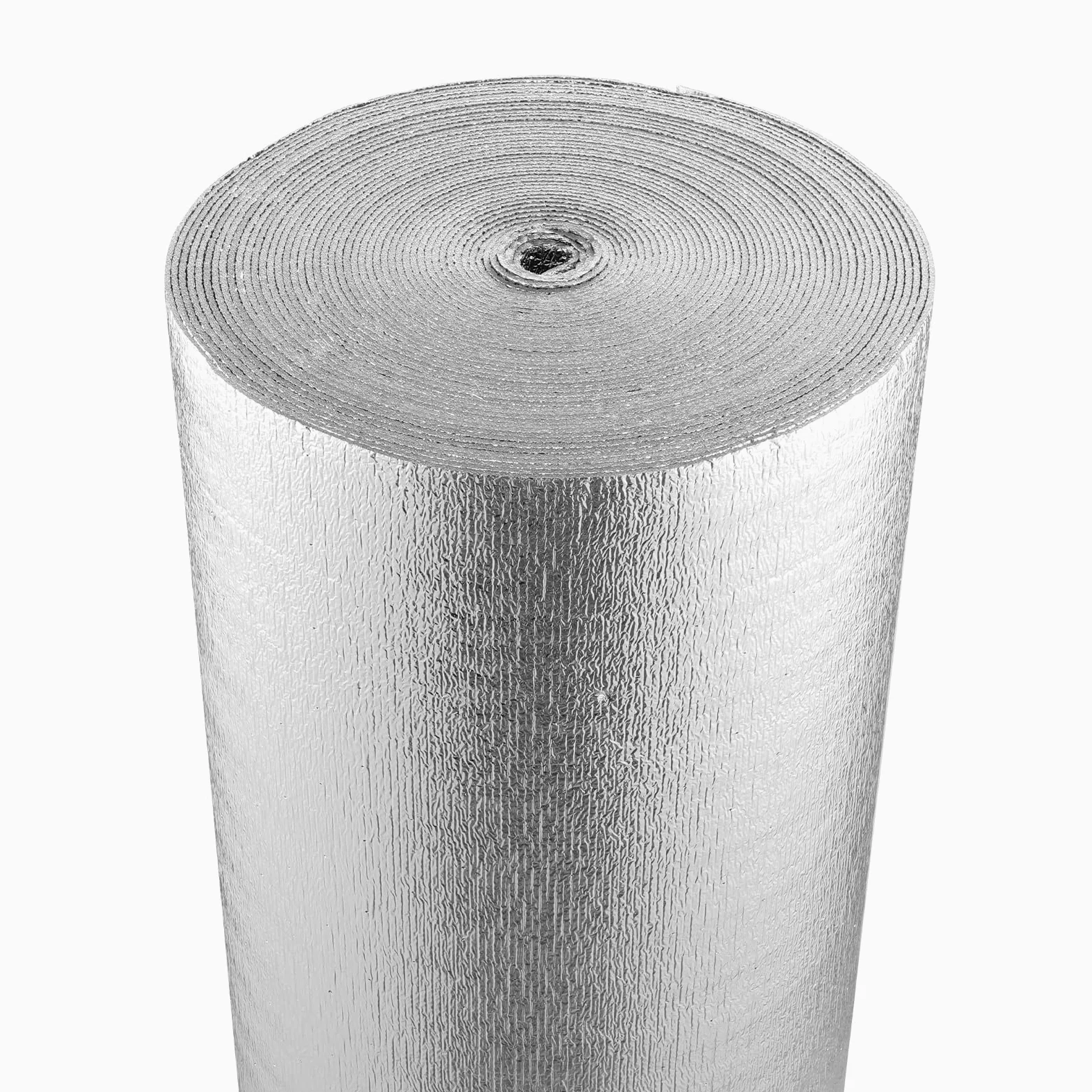 VEVOR Rotolo di Isolamento Riflettente Doppio, Barriera Radiante con Anima in Schiuma, 3,2 mm 605 x 15240 mm, Scudo Riflettente Calore in Schiuma EPE Alluminio Bifacciale, per Finestra Tetto Camper