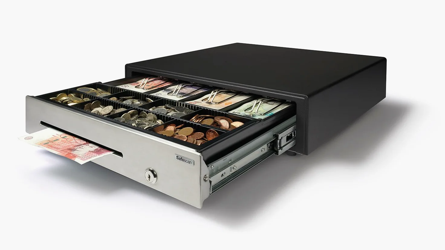 Safescan HD-4141S Heavy Duty Cash Drawer with 8 Coin and 4 Note Trays