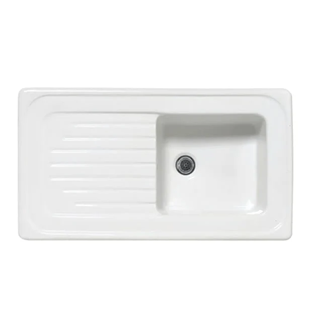 LAVELLO DA INCASSO IN CERAMICA MOD. C280 CON 1 VASCHETTA 90 x 50 Bianco