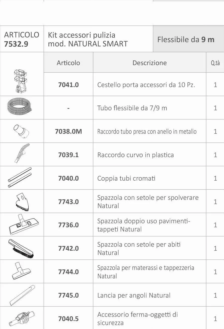SISTEM AIR Kit di accessori per l'aria del sistema Natural Smart Cleaner da 9 metri