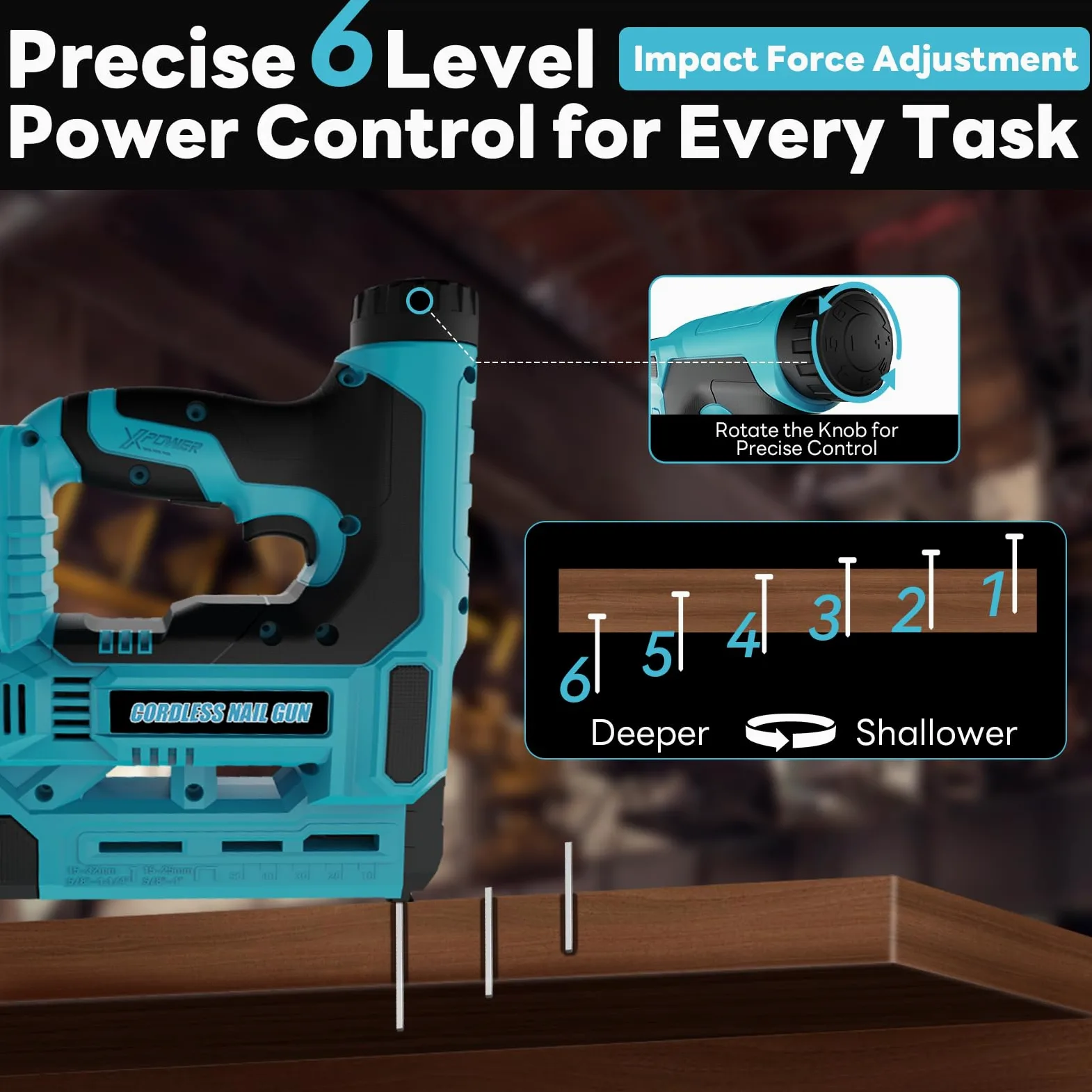 Yofuly Sparachiodi a Batteria Compatibile con batterie Makita 18v, 2026 Upgrade 18GA 2-IN-1 Pistola Sparachiodi Elettrica Profondità Regolabile, 1000Chiodi e Graffette per Lavori in Legno