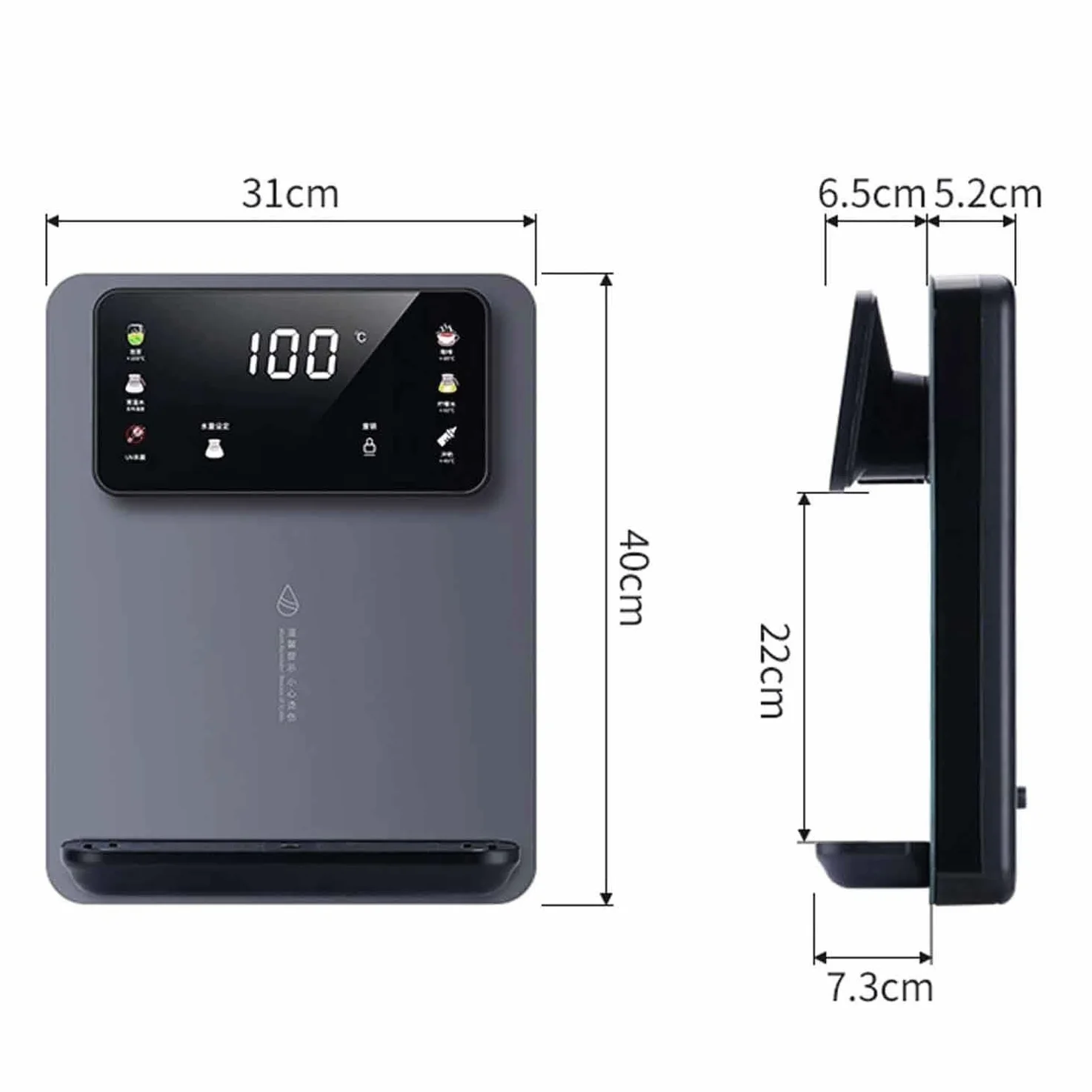 Dispenser d'acqua a parete con alimentazione a rete, riscaldamento efficiente da 2200 W, distributore di acqua calda, bollitore elettrico, riscaldamento rapido per 3 secondi, quattro livelli di volume