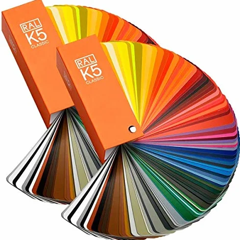 RAL K5 Mazzetta colori, 1 x lucida, 1 x semi-opaca, campioni di colore a pagina intera