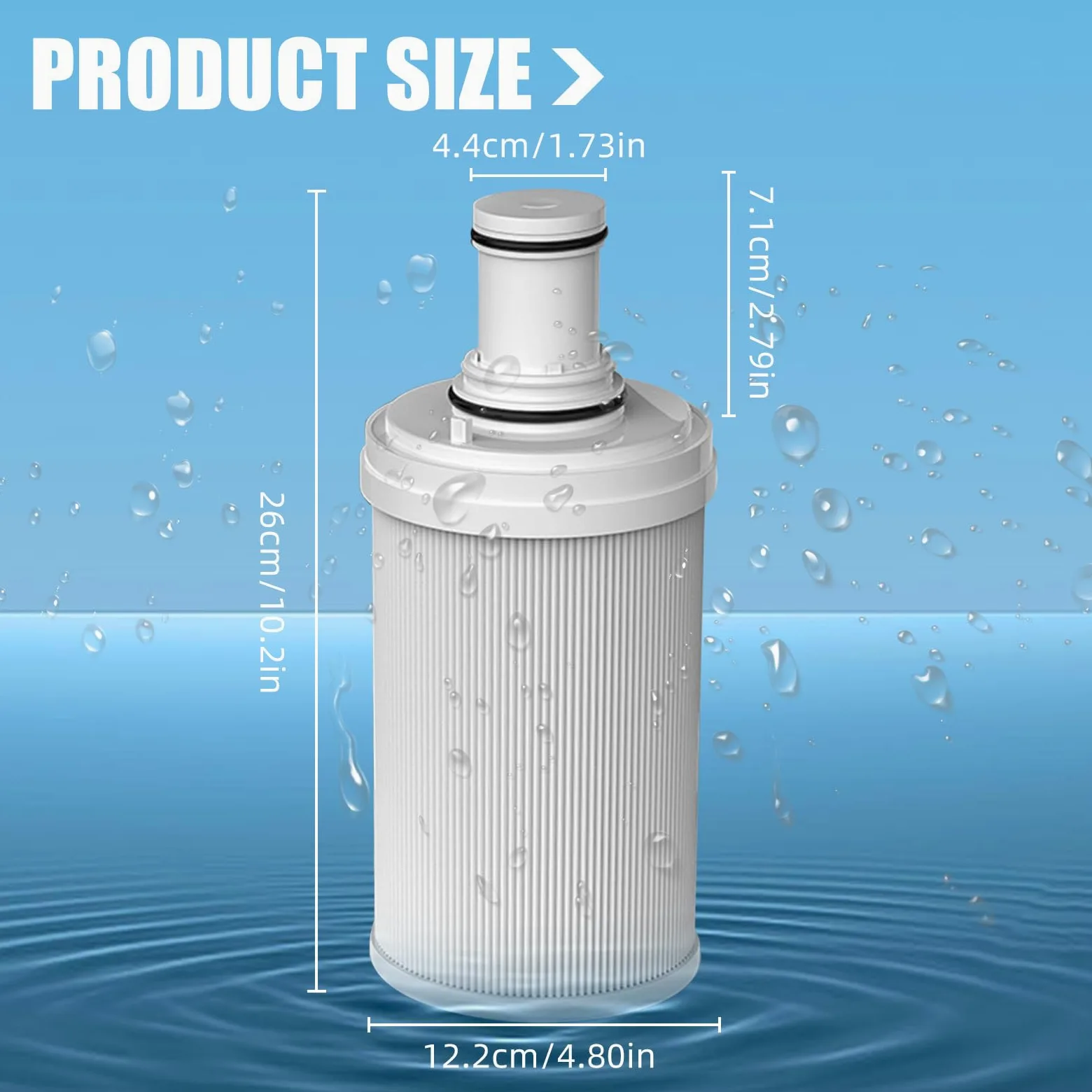 Filtro acqua compatibile con Amway espring 100186M/100188CH, prefiltro, filtrazione a carbone attivo HEPA, rimuove gli odori, migliora il gusto dell'acqua del rubinetto