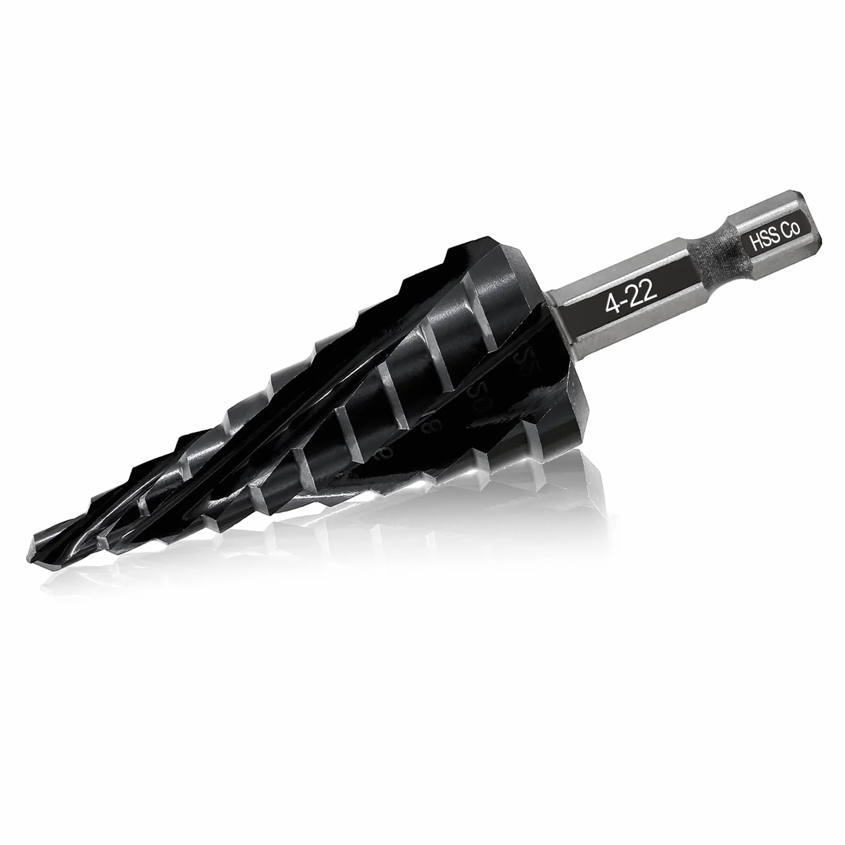 FOCSTOL Fresa Conica per Metallo - 4-22mm Punta Gradini Cobalto M35 con Attacco Esagonale Cambio Rapido per Acciaio Inox Metallo Alluminio Rame Plastica Legno