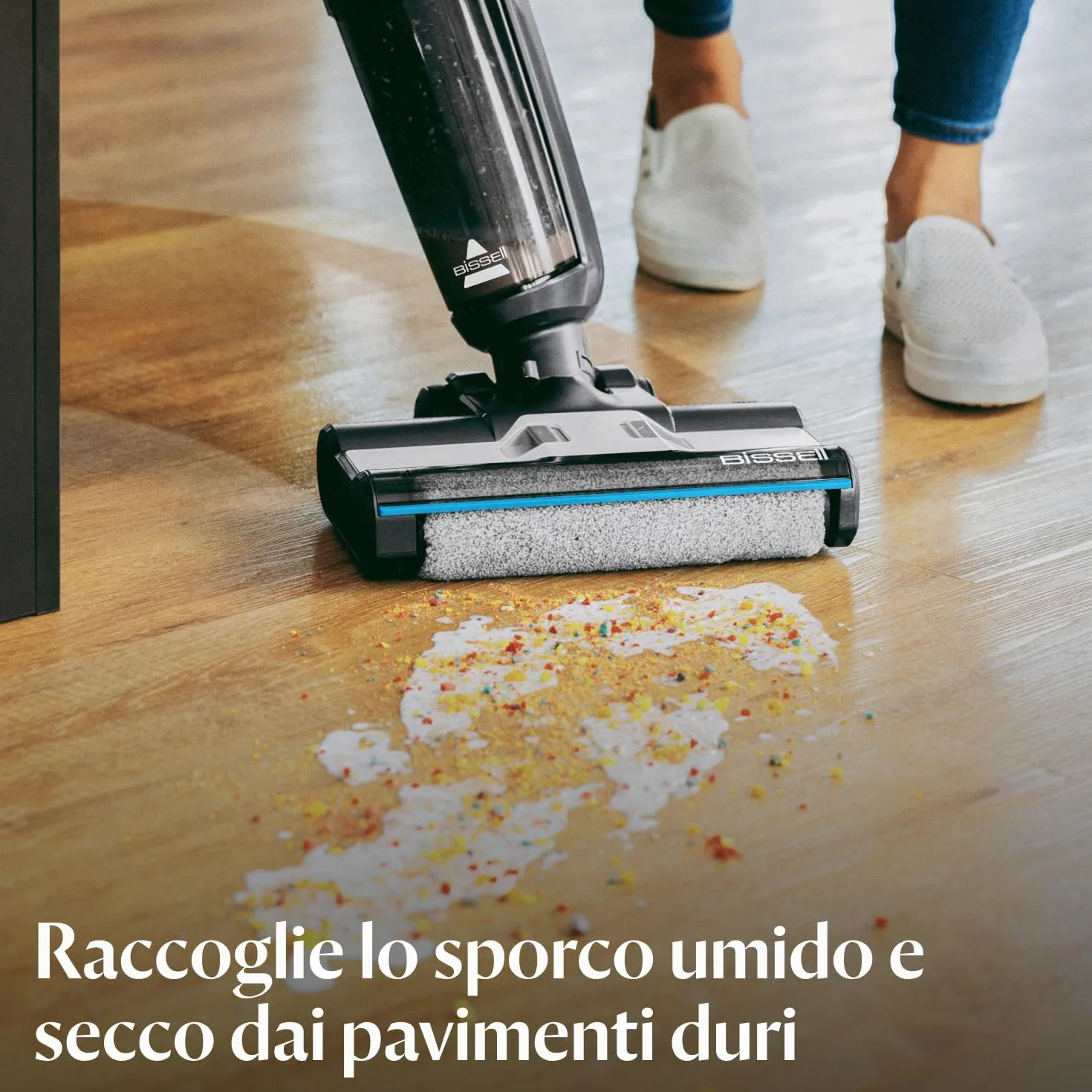 Bissell CrossWave HF3, Aspirapolvere Senza Fili, Aspira e Lava Insieme, Scopa Elettrica Leggero, 25 Minuti di Autonomia, Lavasciuga Pavimenti, Lavapavimenti Potente, Solo per Pavimenti Duri, 3598N