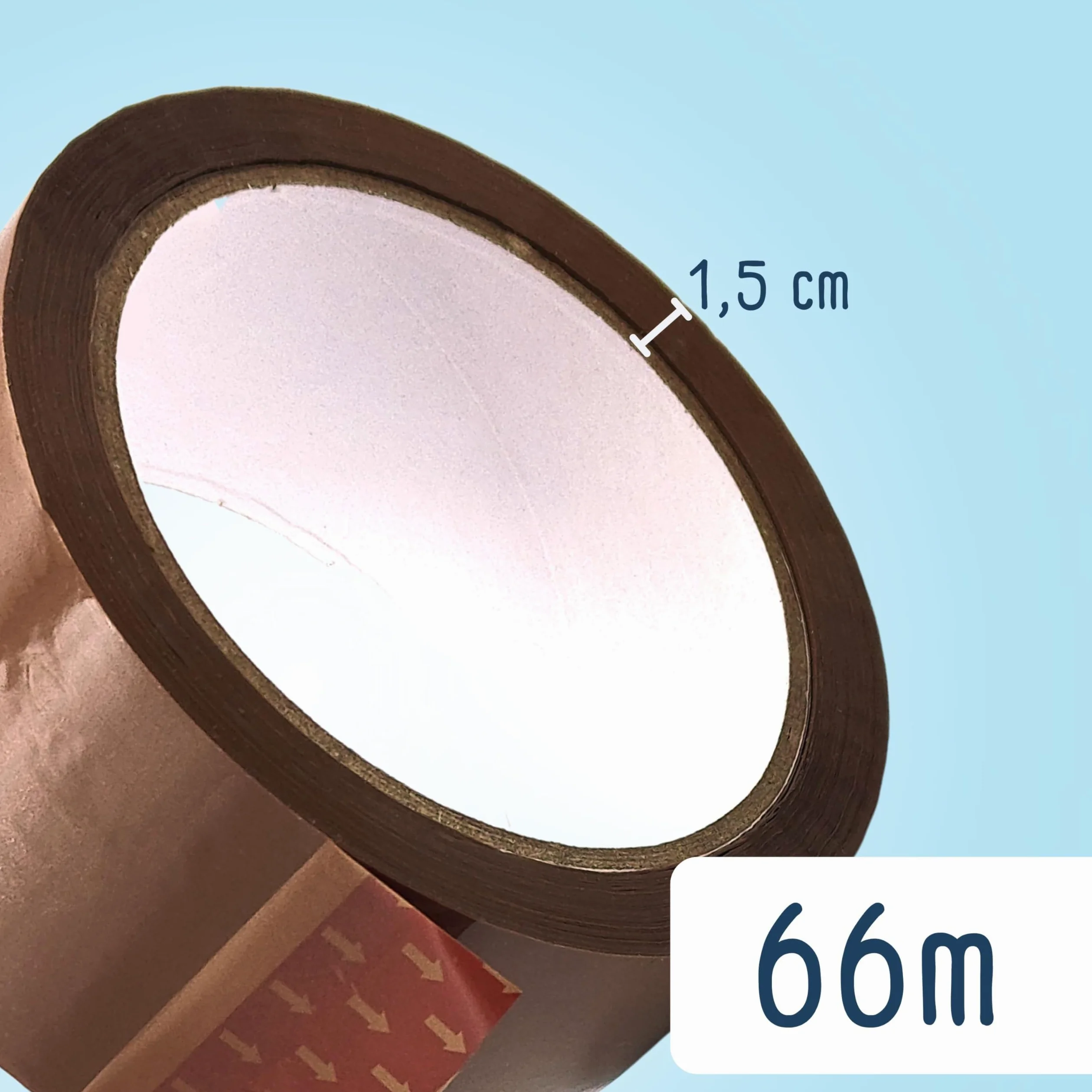 RAYLU PAPER - Rotoli di tenuta, nastro adesivo per imballaggio di scatole di spedizione resistente ed extra forte, 66 metri x 50 mm di larghezza (1 unità, marrone)