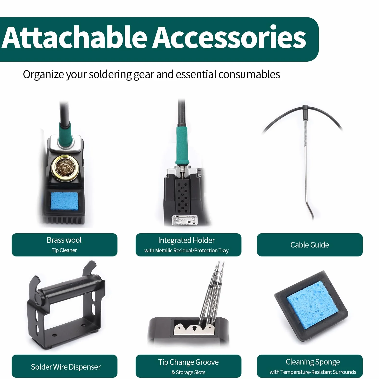 YIHUA 982 Kit per stazione di saldatura di precisione con display LCD digitale, compatibile con cartucce per punte da saldatura C245, 4 canali di memoria, riscaldamento rapido per la microsaldatura