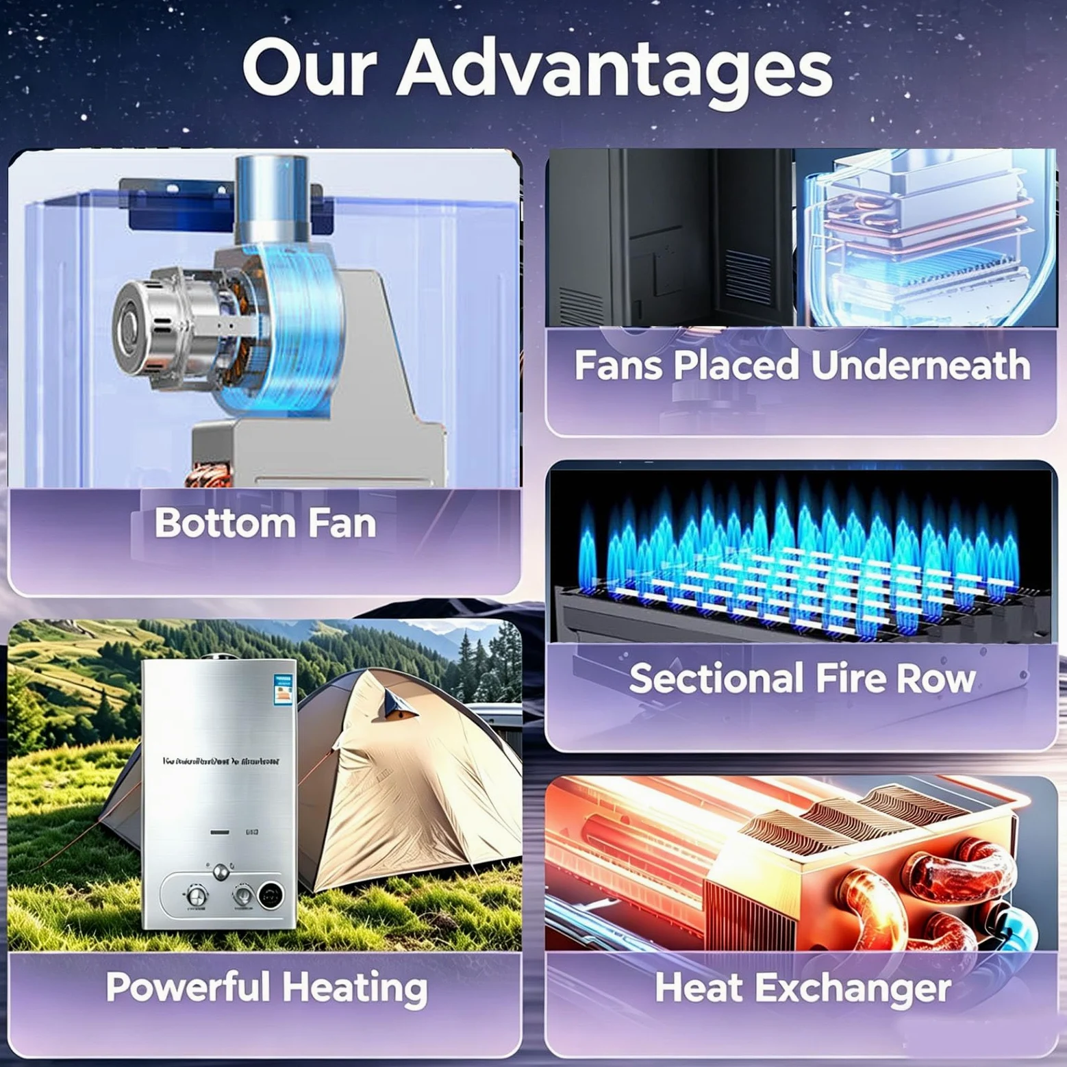8L GPL Scaldacqua a Gas Liquefatto,Uscita Dell'acqua Calda 8L/min,16KW Shower Water Heater Gas Bagno Riscaldatore di Acqua Calda di Induzione Riscaldatore Della Parete (8, Litri)