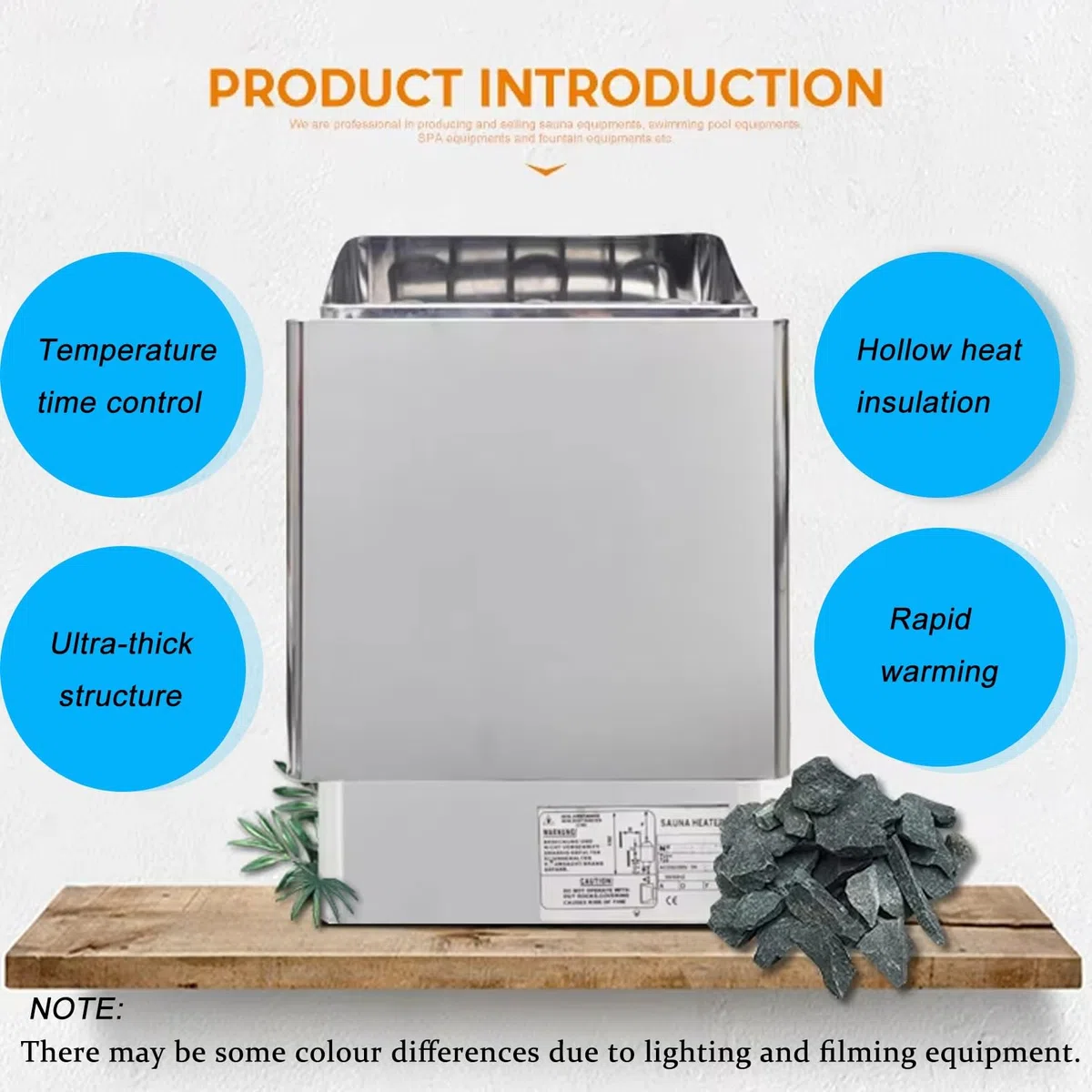 Riscaldatore Elettrico per Sauna, Attrezzatura per Sauna a Secco, Timer e Controllo, per saune domestiche, palestre, Spa (6kw/220v)