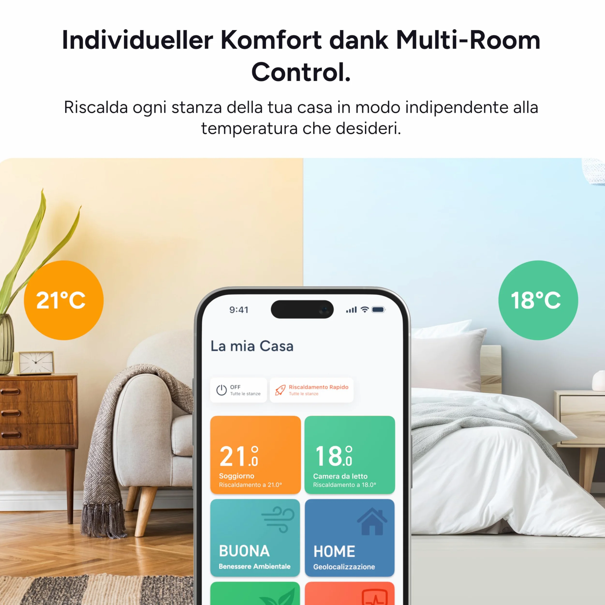 tado° termostato intelligente X, controllo del riscaldamento tramite app e smart speaker (Alexa, Siri, Google Assistant), installazione fai da te