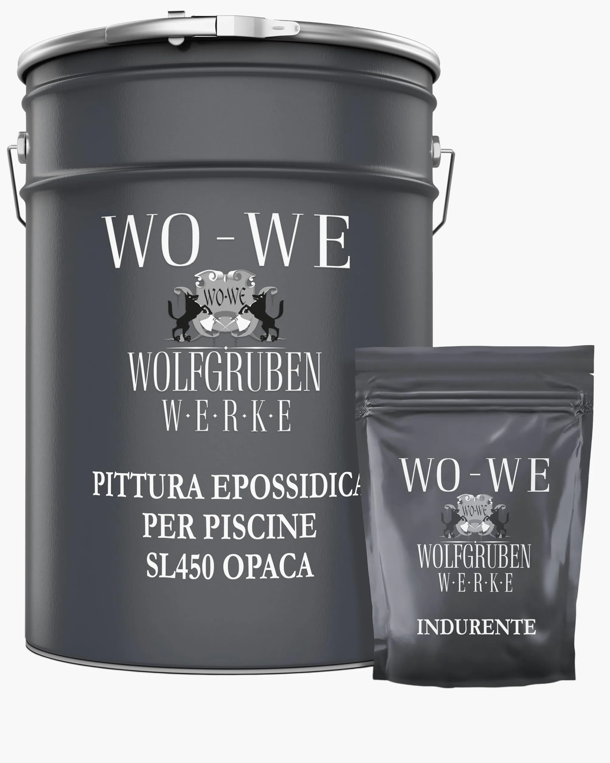 WO-WE Pittura per piscine OPACA resistenza durata vernice protettiva Blu luce RAL5012-5kg