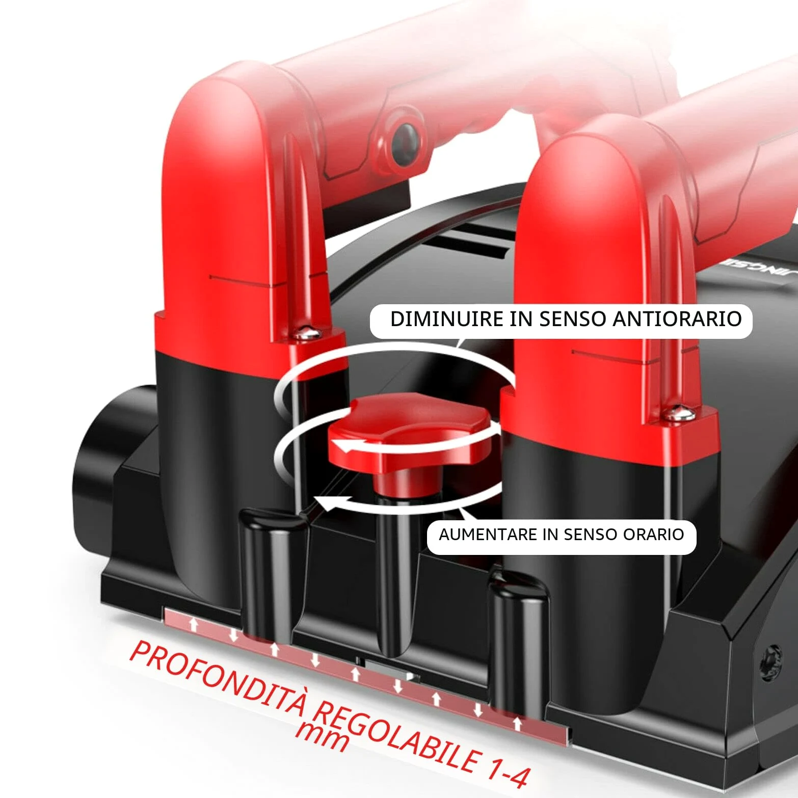 Smerigliatrice per muro, fresatrice per massetti e calcestruzzo, fresa per calcestruzzo, 3000 giri/min, altezza regolabile: 1-4 mm