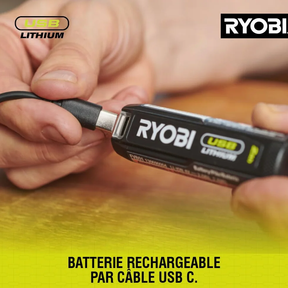 RYOBI - Taglierina a filo caldo 4V USB al litio - 450°C - Viene fornita con 5 accessori - Cavo USB-C & 1 batteria 4V 2,0Ah USB al litio - RHC4-120G