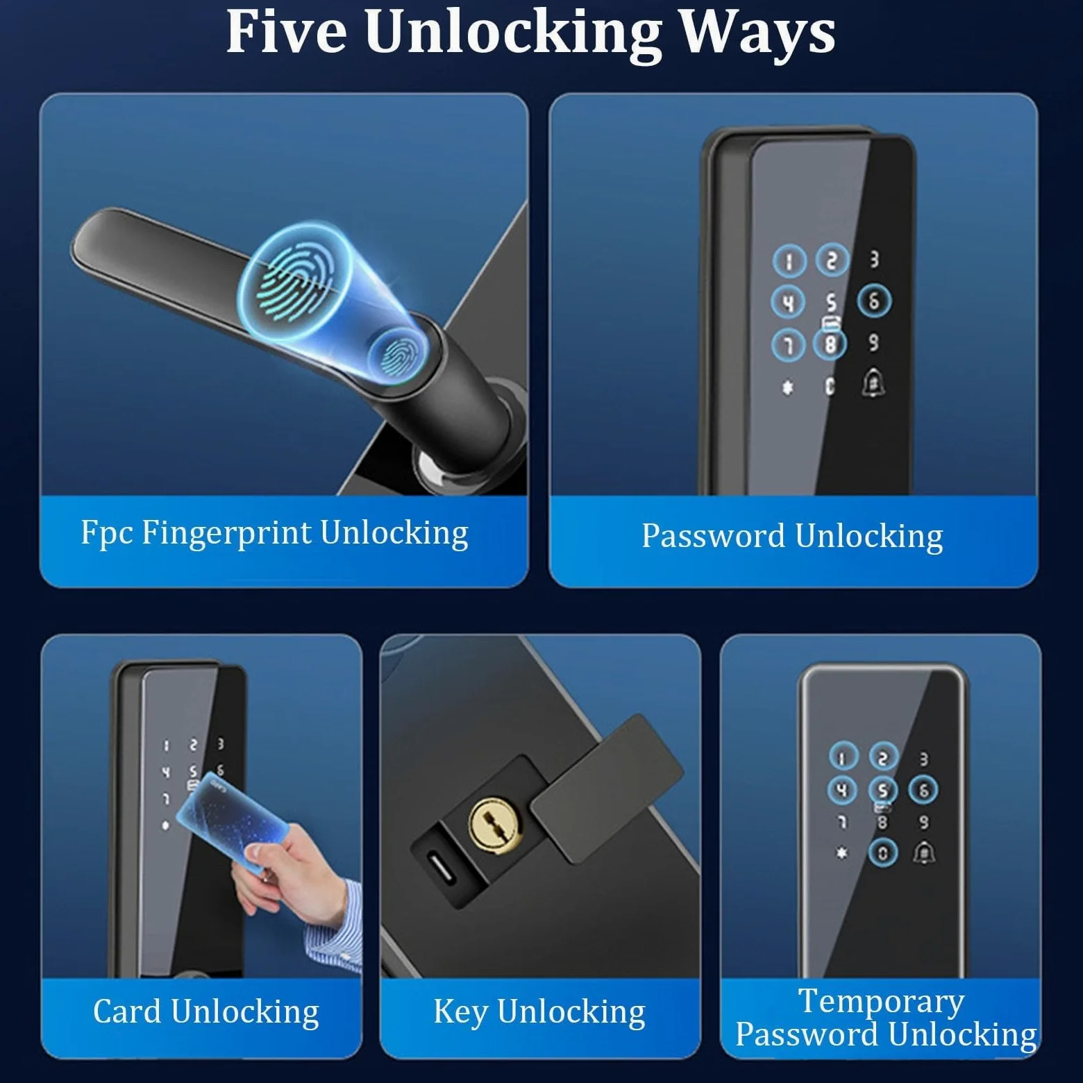 Serratura Per Porta D'ingresso Senza Chiave Con Maniglia, Controllo Tramite APP TTLock - Serratura Di Sicurezza Intelligente Con Impronta Digitale Per Porta D'ingresso, Facile Installazione