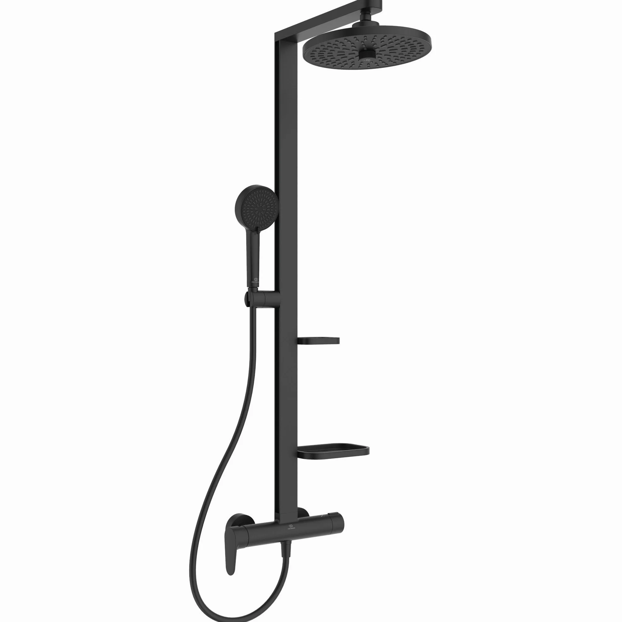 Ideal Standard Ceraflow Alu+ Colonna doccia, Realizzato con l'100% di alluminio riciclato, doccia a risparmio idrico con getti variabili e protezione antiscottatura – Nero Opaco (356x501x1113 mm)