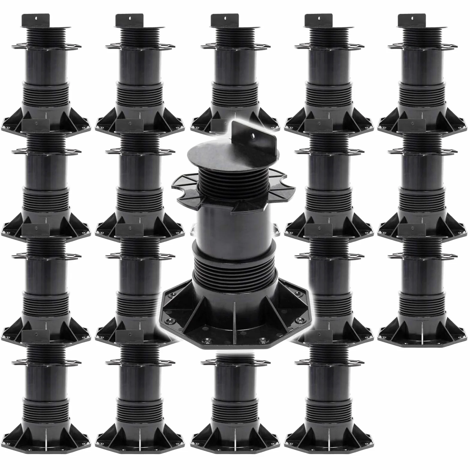 XPOtool Set 20 supporti per pavimenti galleggianti Altezza regolabile 140-210mm Max 2700 kg Piedini per decking