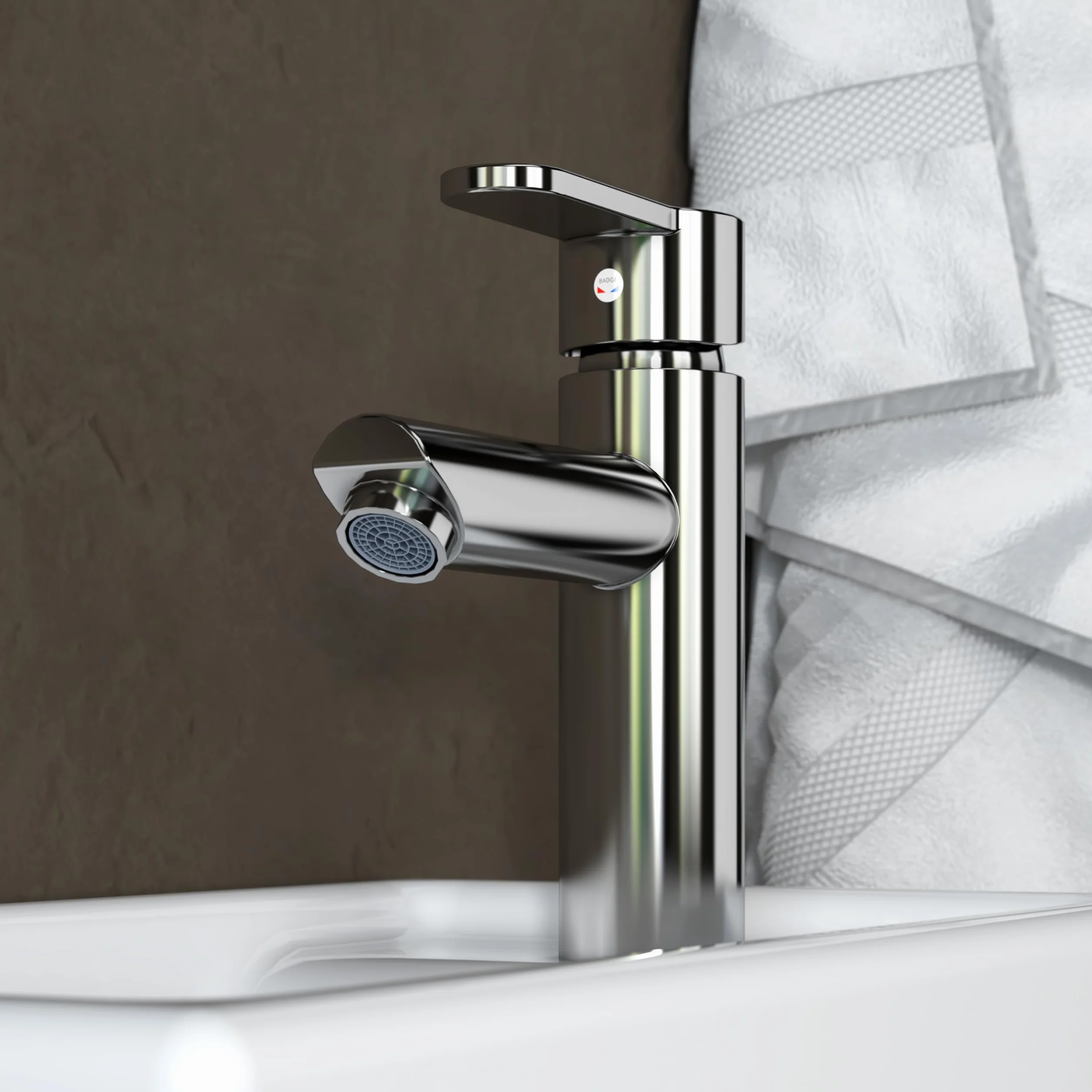 MEJE Mini lavabo, 41 x 23 x 10 cm, lavabo per montaggio a parete, in ceramica, piccolo, foro per rubinetto a destra, con rubinetto e kit di drenaggio
