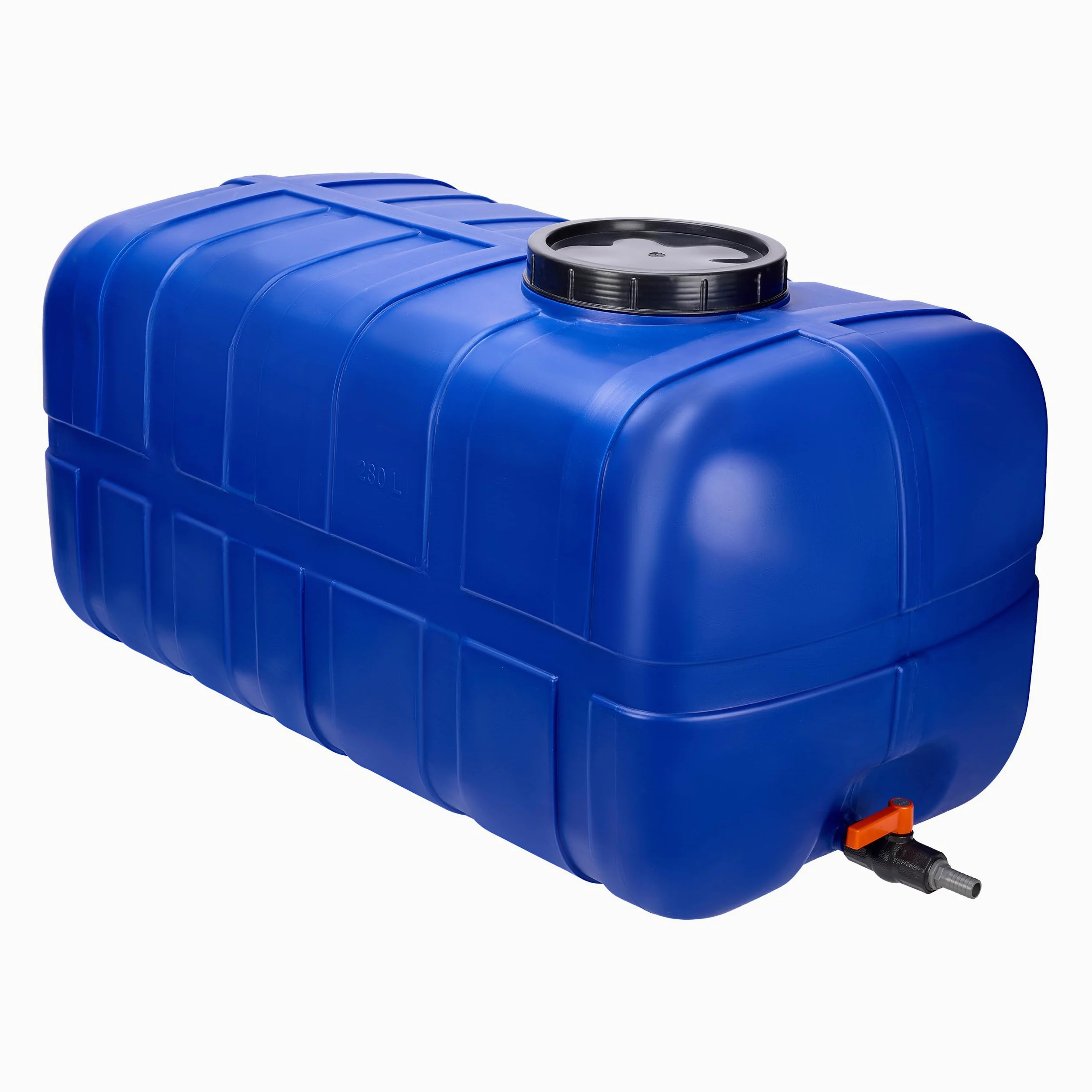 Garronda Tanica 280L Acqua con Rubinetto – Serbatoio Acqua Piovana e Potabile in Plastica HDPE Alimentare Contenitore con Coperchio a Vite per Esterno Camper Orto Uso Agricolo Blu GD-0098