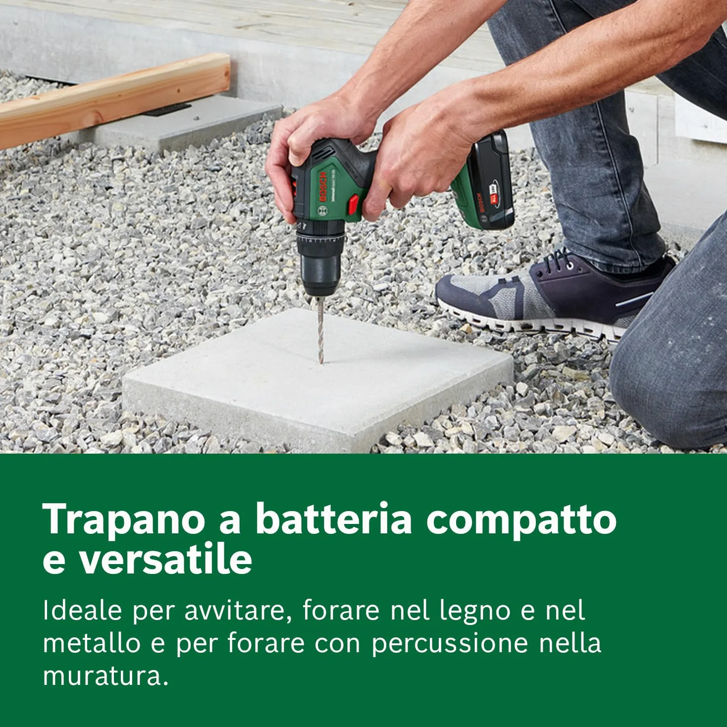 Bosch Home and Garden 06039D7101 Bosch Trapano con Percussione a Batteria UniversalImpact 18 V-60 (In Valigetta), 1 Batteria da 2,0 Ah, Sistema 18 V