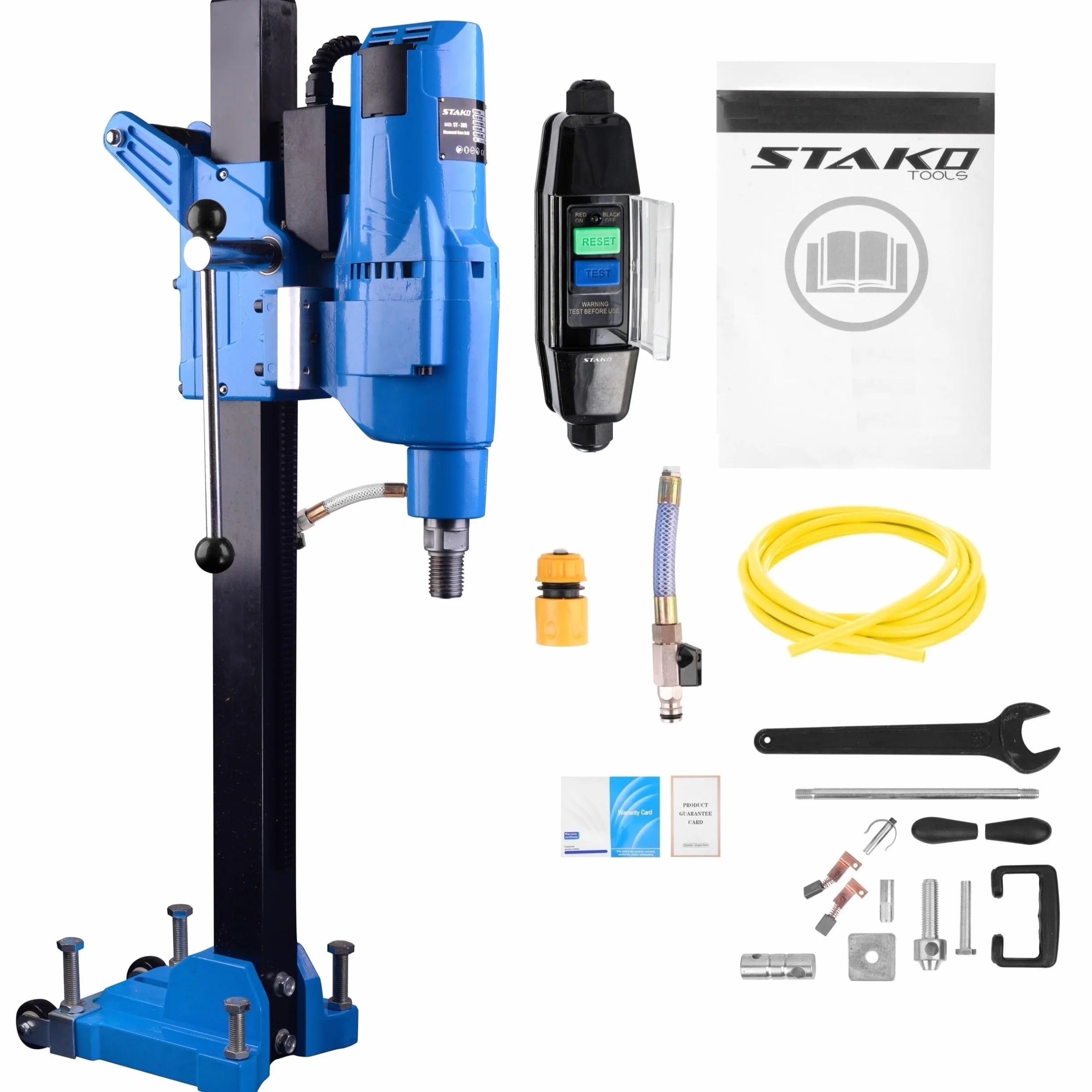STAKO Max. Ø 305 mm trapano professionale a nucleo con potente motore 4350 – con supporto per trapano nucleare – Punte diamantate per calcestruzzo 0 – 760 giri/min – Unità di perforazione con