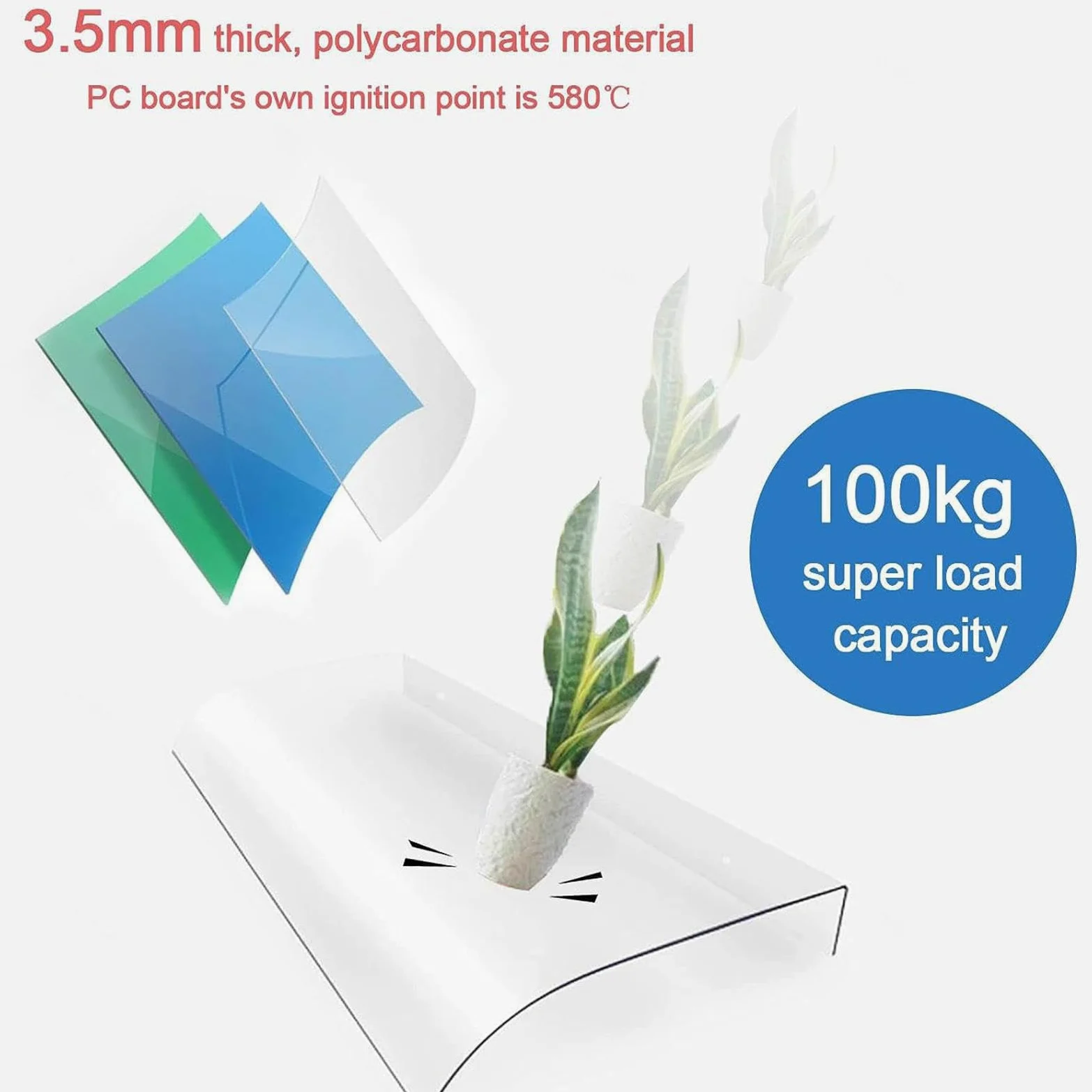 Tettoia Per Esterno In Policarbonato,Pensilina Da Esterno,Tettoie Per Esterno In Pvc,Per Garage Finestra Patio Pensiline Esterne Trasparenti,transparent-50x180cm/19.6"x71in"