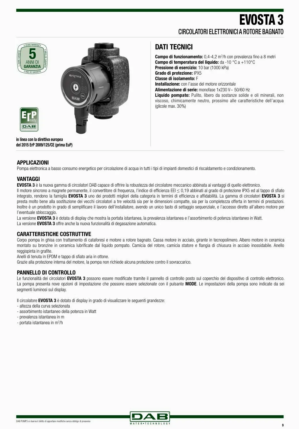DAB - Circolatore elettronico, DAB Evosta 3 interasse 180 230V - da 1'', prevalenza 4 metri
