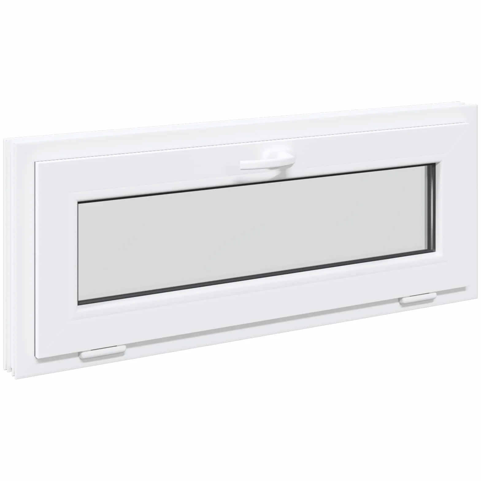 vidaXL Finestra per seminterrato RISOR 100 x 40 cm PVC e Vetro Bianco, Design Moderno per Seminterrato, Installazione di finestra rettangolare, finestre in PVC durevoli per luce e ventilazione