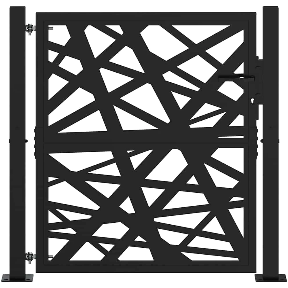 vidaXL Cancello Giardino Nero 100x100 cm in Acciaio Design Leggero, cancello della Recinzione, cancello Esterno, cancello del Metallo