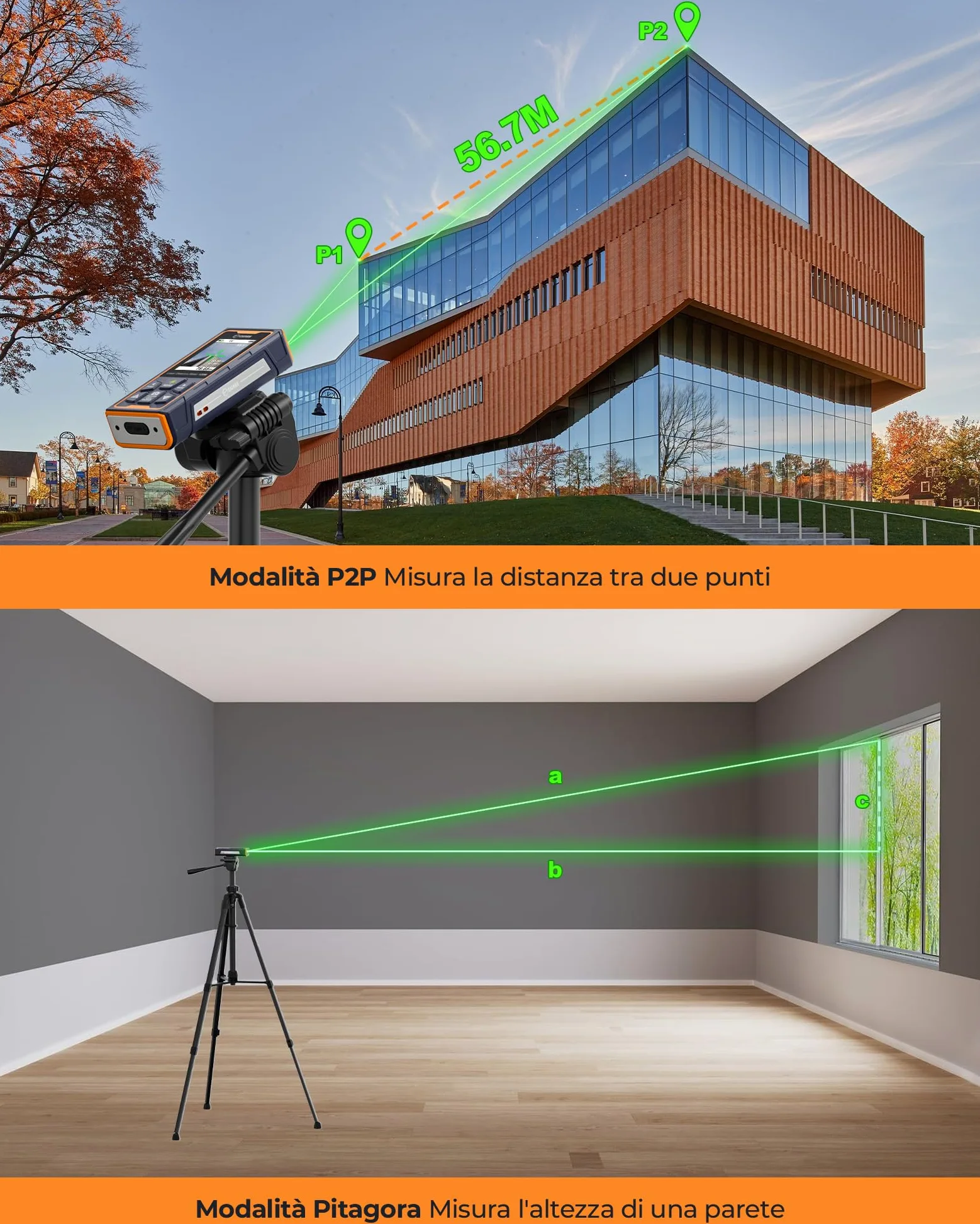 120M Metro laser, CIGMAN telecamera integrata, telemetro laser con fotocamera zoom 4x, schermo LCD, dispositivo di misurazione laser IP65, 16 modalità di misurazione per esterni, (CD-120G)