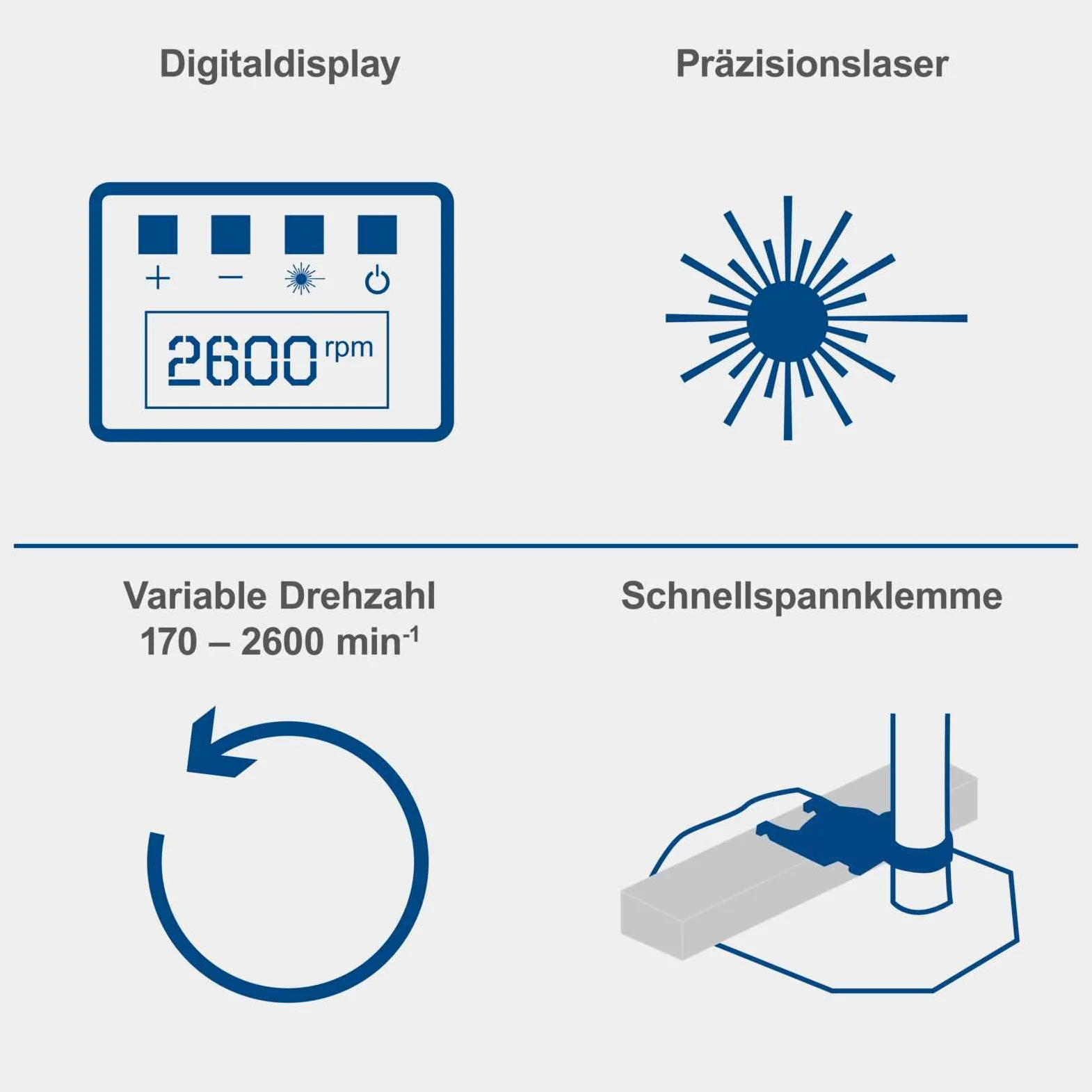 Scheppach - Trapano da banco DP60, schermo digitale, luce LED e laser, mandrino 1,5-13 mm, 710 W, trapano a 2 velocità con velocità variabile: 170-880/490-2600 minuti -1