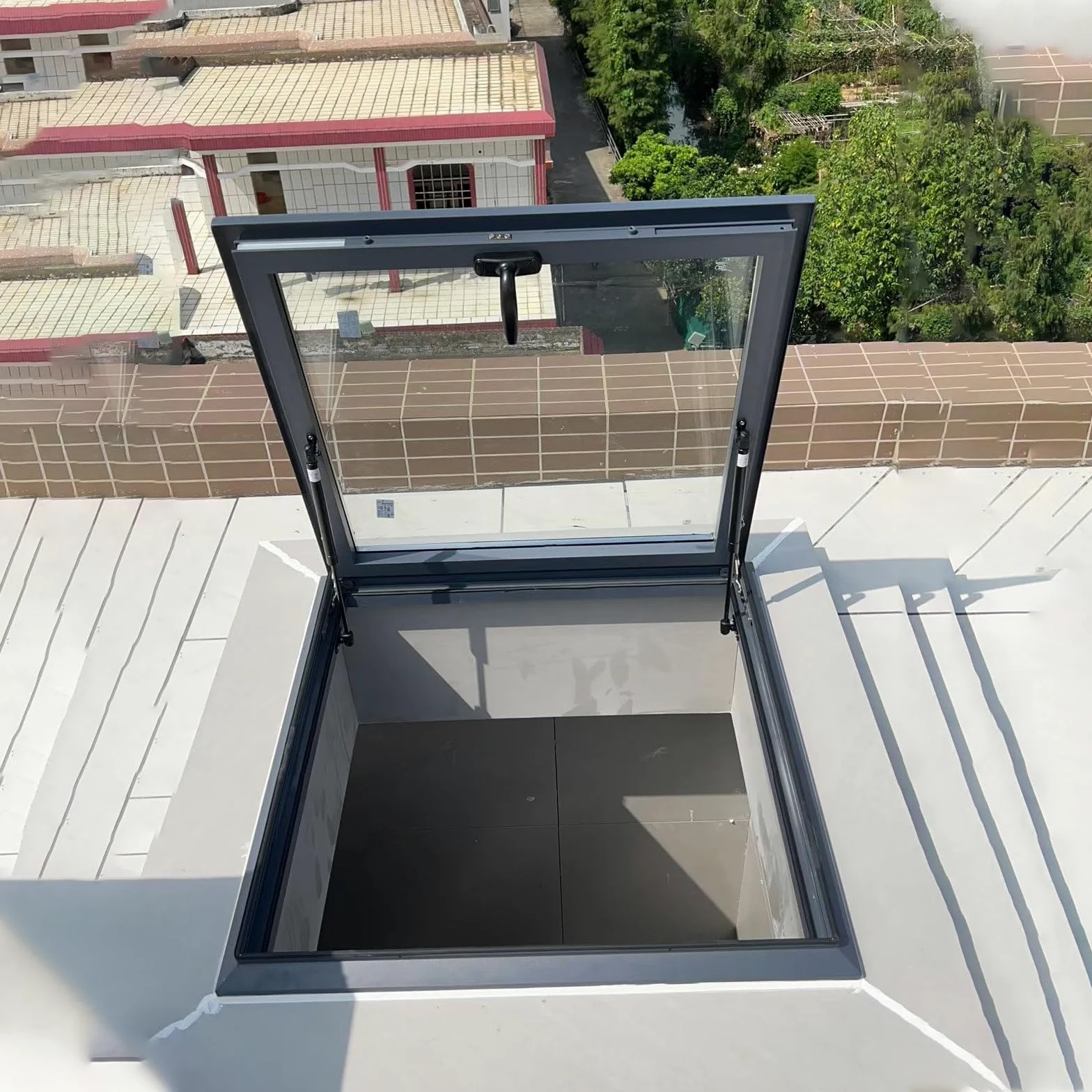 Lucernario per tetto, Finestra da tetto con vetro temperato, Soffitta finestra per uscita sul tetto copertura, ventilazione botola da tetto, Cantina porta di osservazione sicurezza (58 * 78cm)