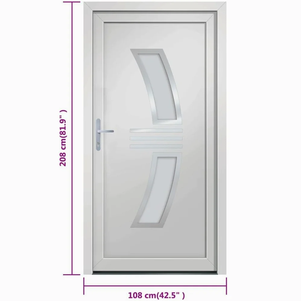 vidaXL Porta di Ingresso Destra/Sinistra Antracite e Bianco Misure Diversi