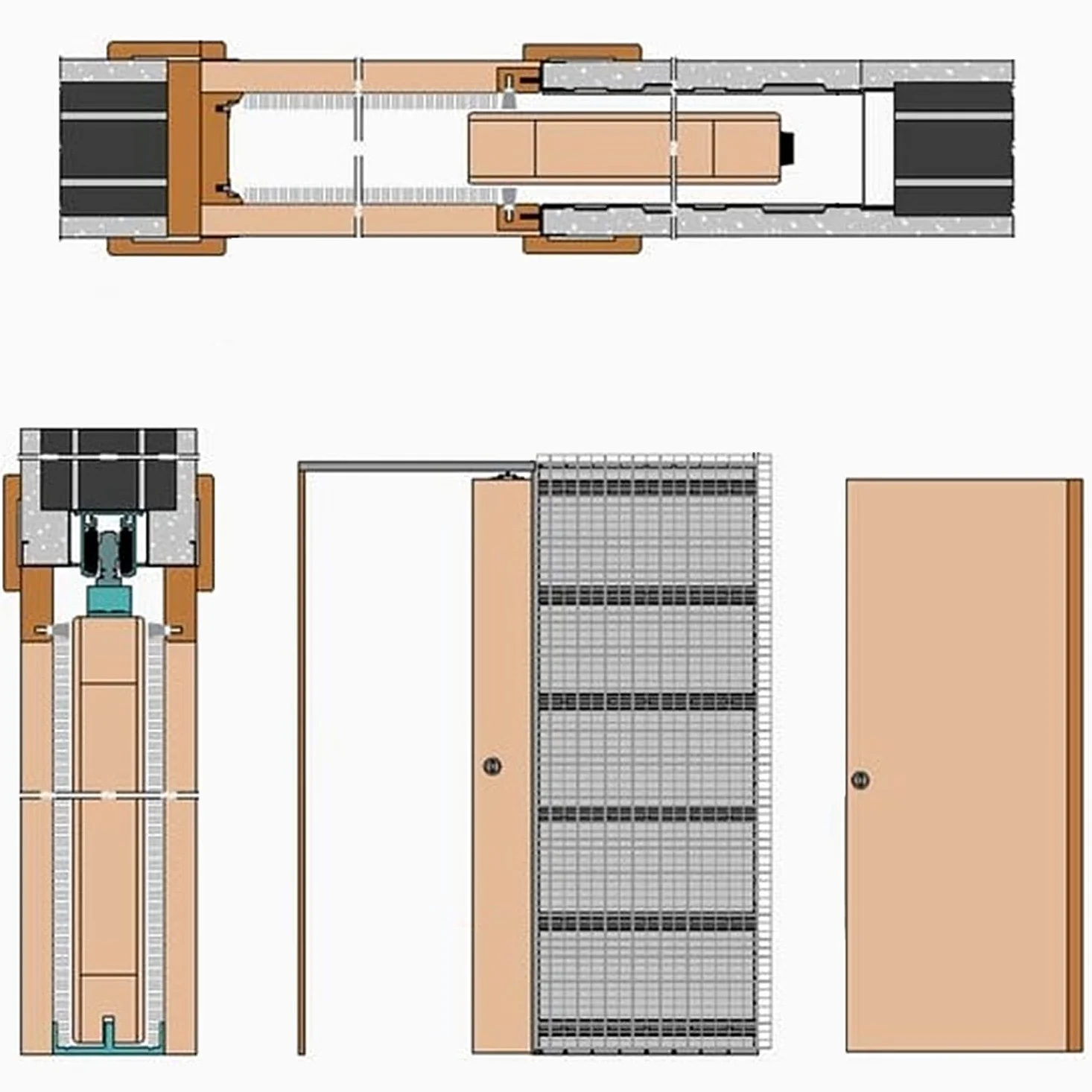 ALLINOX Controtelaio Per Porte Scorrevoli Anta Unica In Acciaio ZINCATO Per Intonaco Sistema Porta a Scomparsa Telaio Salvaspazio Muratura Da Interno MADE IN ITALY (1000x2100x105)