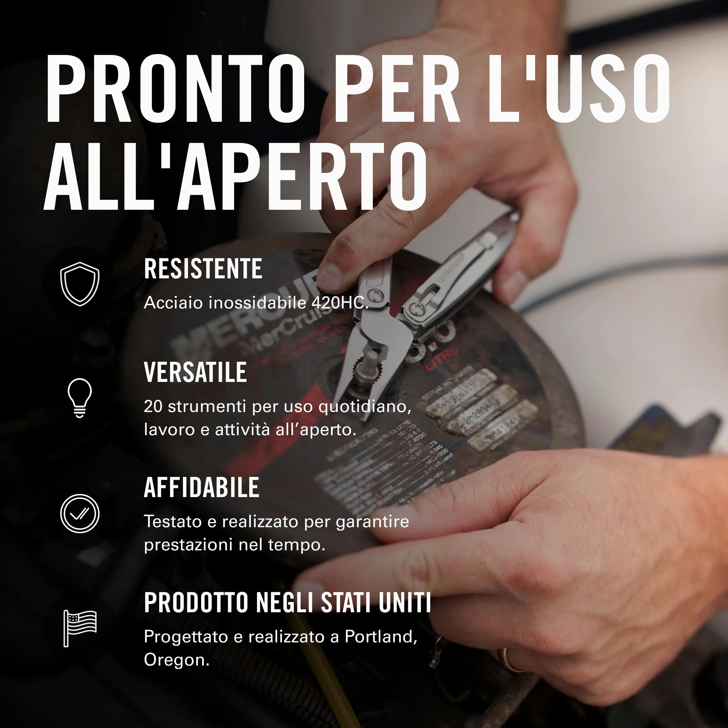 Leatherman Sidekick Multiutensile - 14 Utensili con sistema di sicurezza - Acciaio Inossidabile