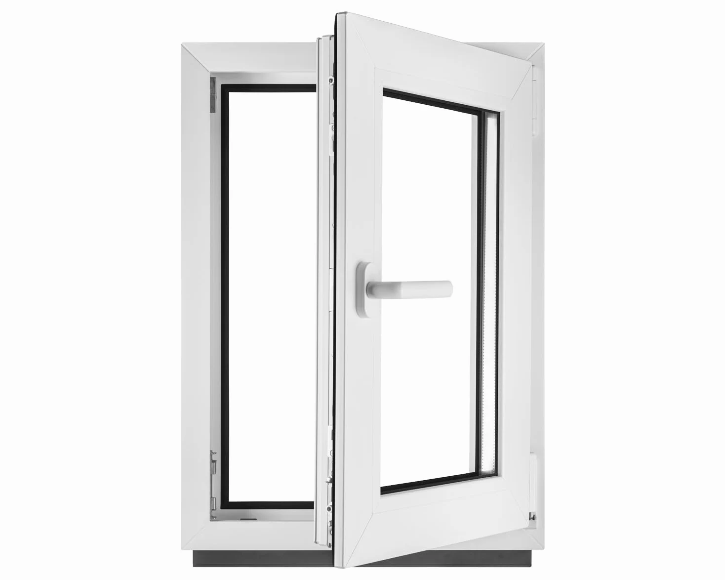 ‎BauPLAZA - Finestra Serramenti in PVC - BIANCO - Vetro triplo - LxA 40 x 50 cm apertura Destra - Rinforzo in acciaio - 400 x 500 mm - anta-ribalta - Ottima scelta