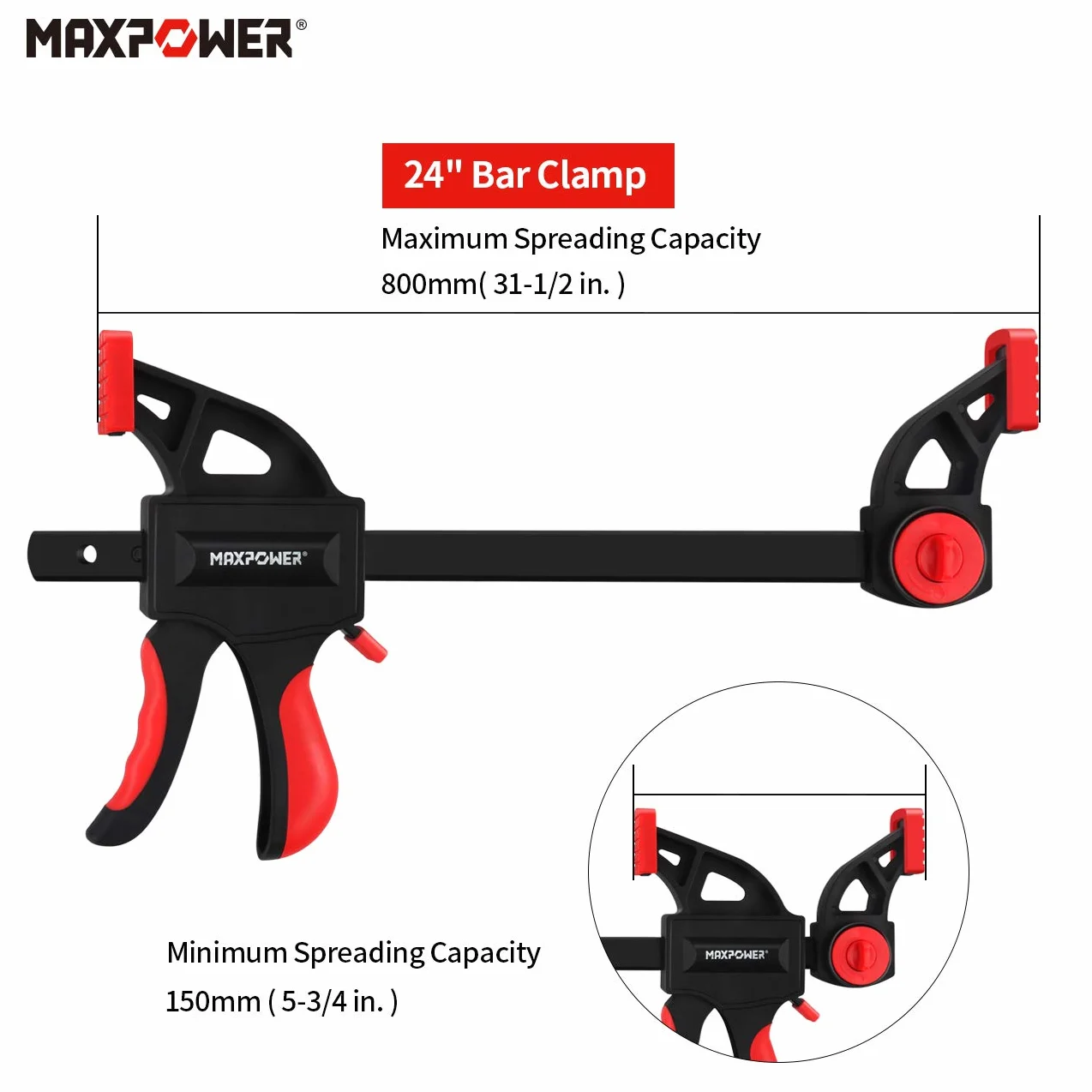 MAXPOWER 4 Pieces Morsetti da Falegname 600mm Forte e Robusto Morsetti per Legno 60cm