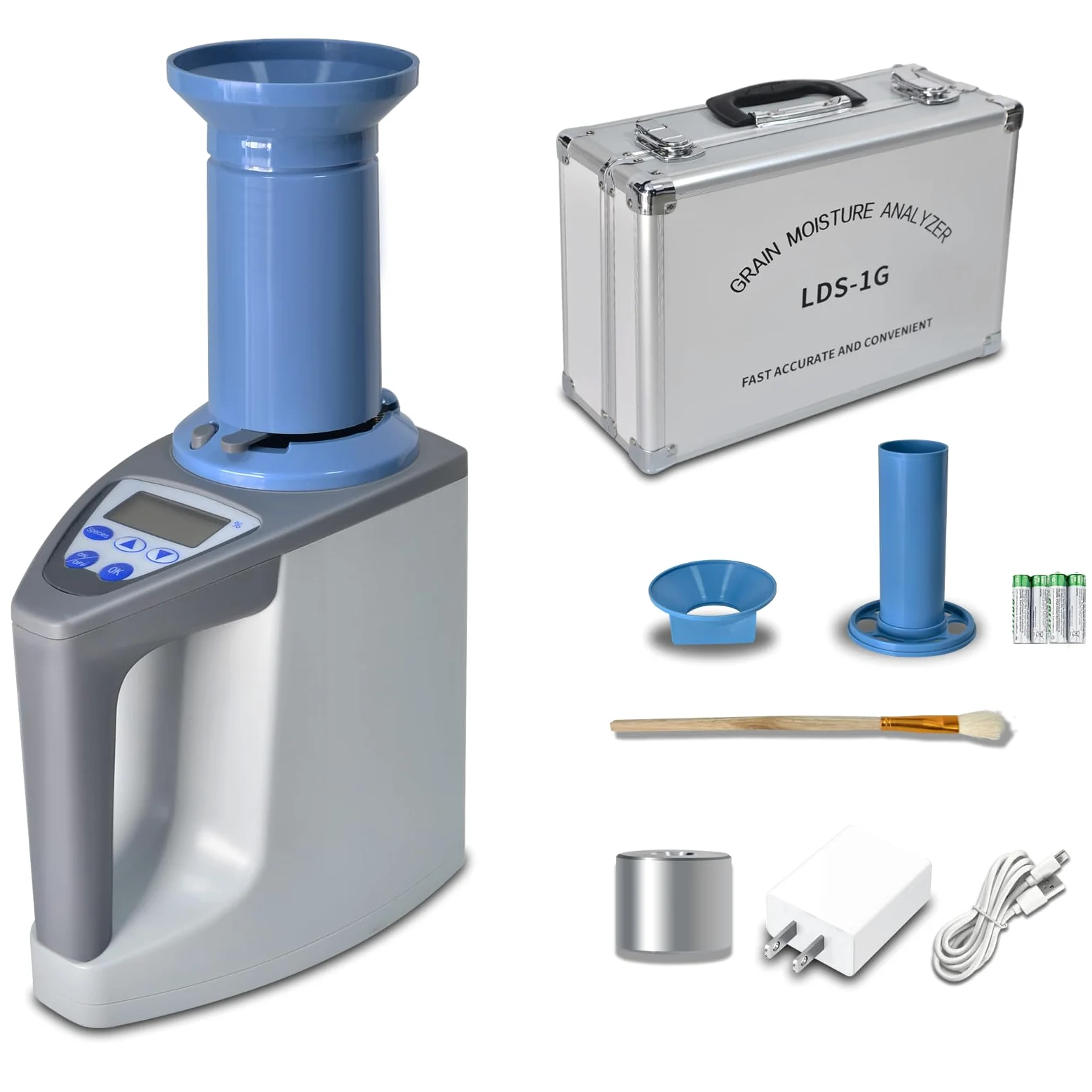 Misuratore di umidità professionale per cereali, tester di umidità per oltre 20 cereali, misura peso, densità, temperatura, con display LCD, rilevatore di umidità per grano, mais, riso, raccolto