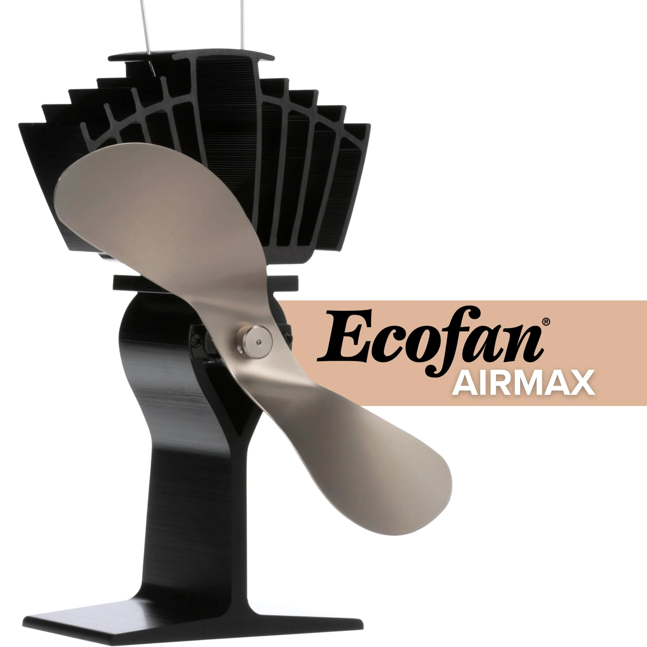 Ecofan 812AMKBX - Ventola per stufa a legna, alimentata a calore, in nichel, bilingue
