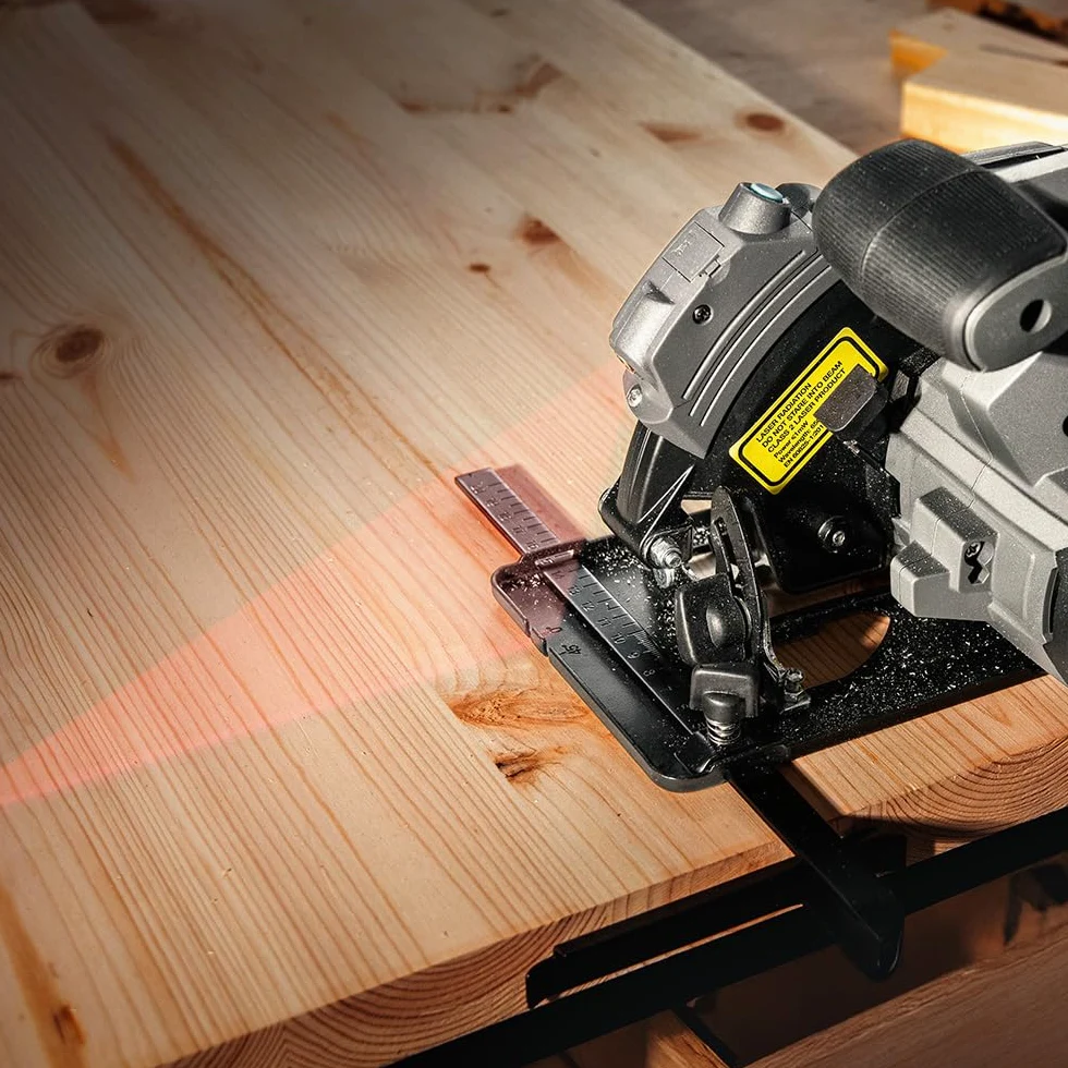 Cecotec DirectPrecission 8000 Vision, sega circolare a batteria, 21 V, disco da 165 mm, motore brushless, guida laser e guida parallela, accessorio connettore aspirapolvere