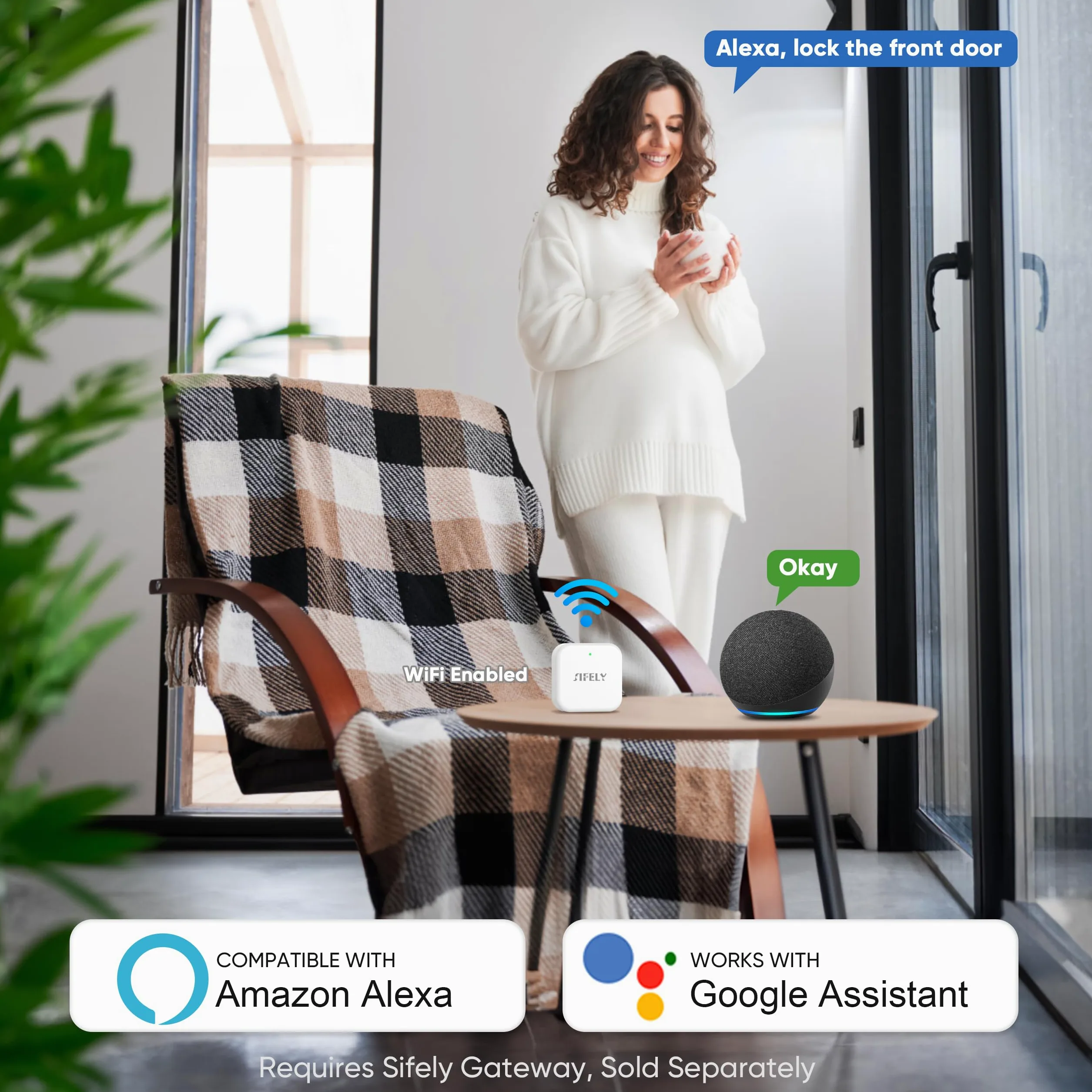 Serratura intelligente con impronta digitale Sifely con maniglia e tastiera: serratura elettronica digitale biometrica Sifely con codice, pomello elettrico per porte anteriori, interni, esterni e