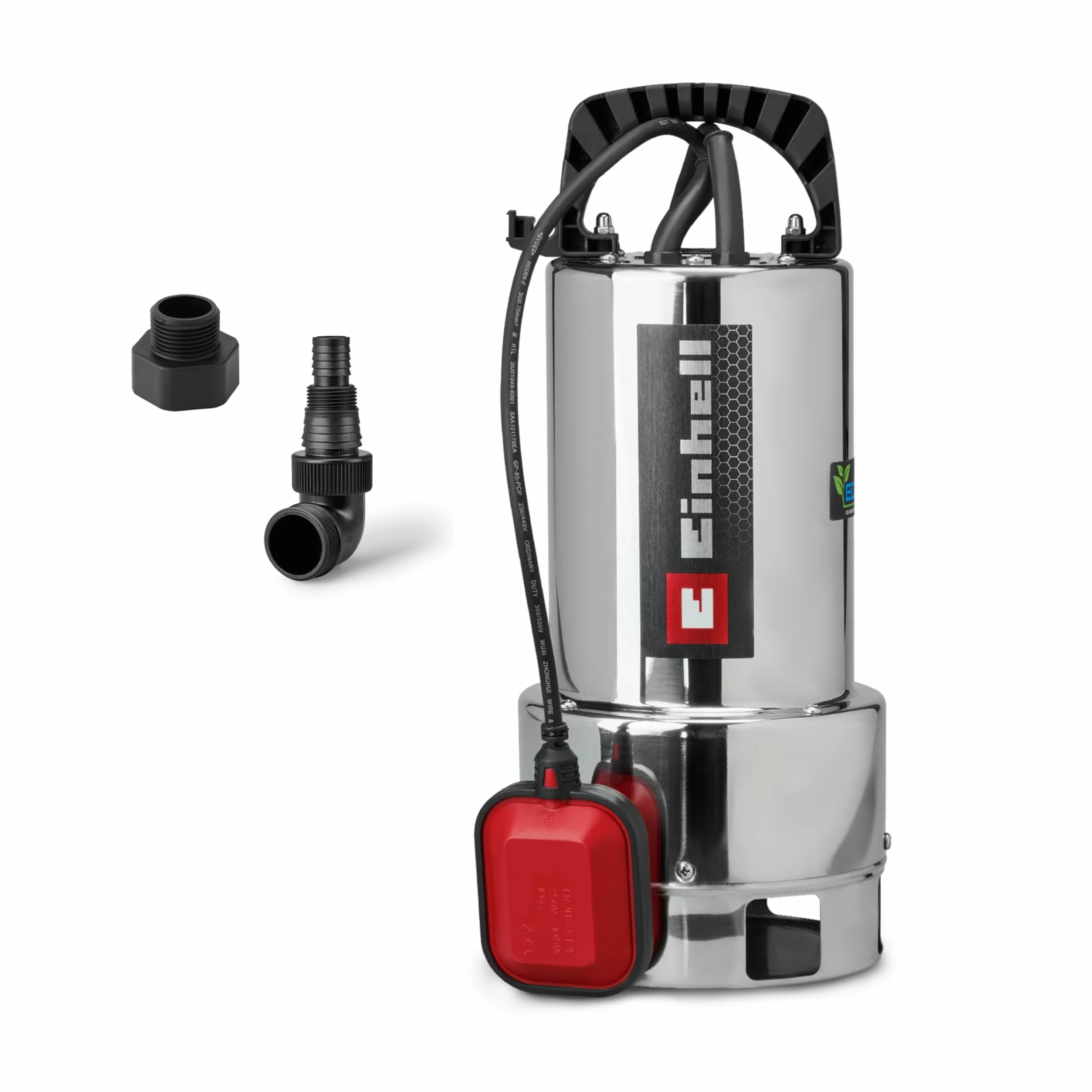 Pompa da giardino Einhell GC-DP 1170 ECO PLUS (700 W, portata max. 19.000 l/h, prevalenza max. 8 m, tecnologia ECO PLUS, coclea di scarico dell'acqua, adattatore universale 35 mm incluso)