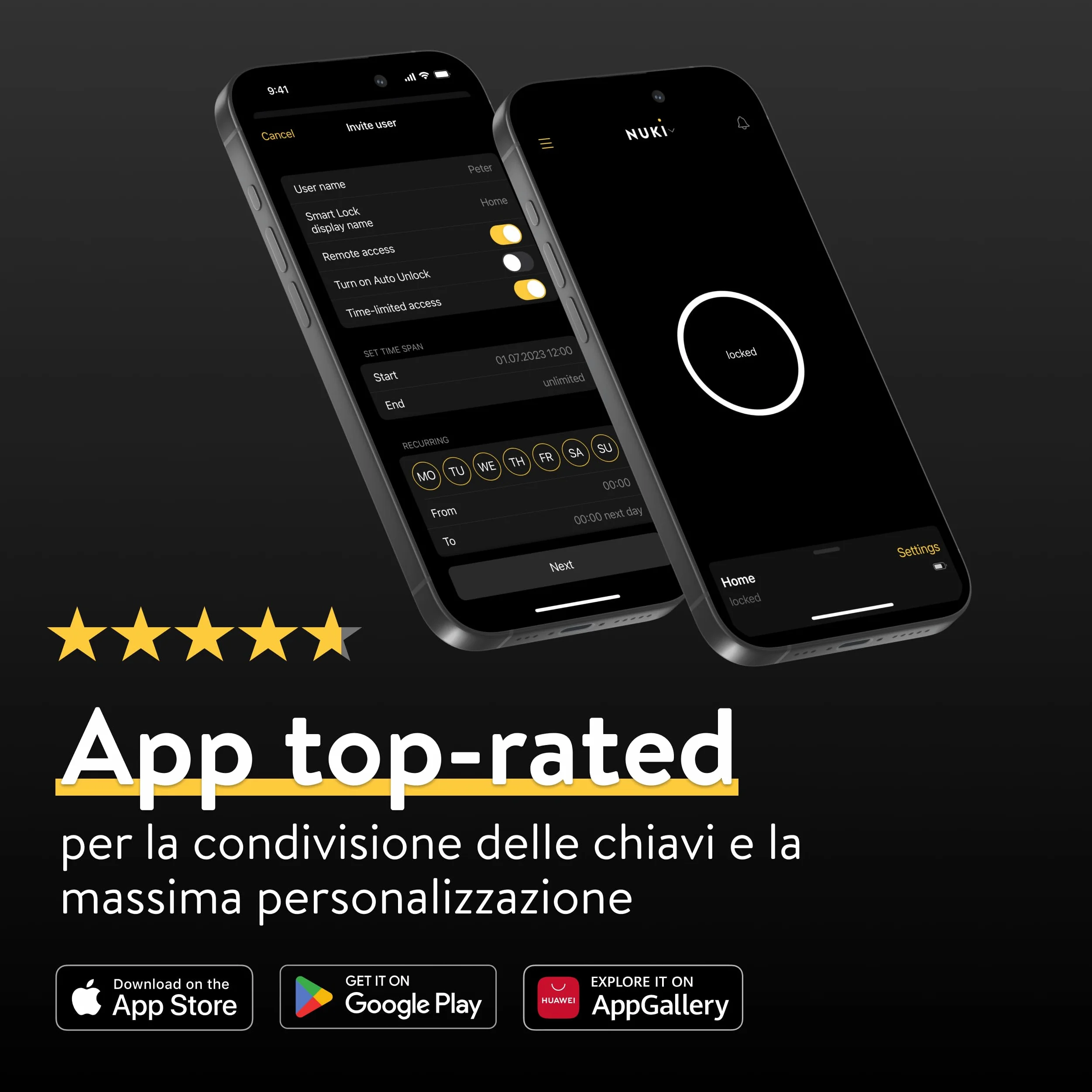 Nuki Smart Lock Pro con Bluetooth, Wi-Fi & Matter, Integrazione in Smart Home, Serratura elettronica per chiusura remota, installazione retrofit senza sostituzione del cilindro