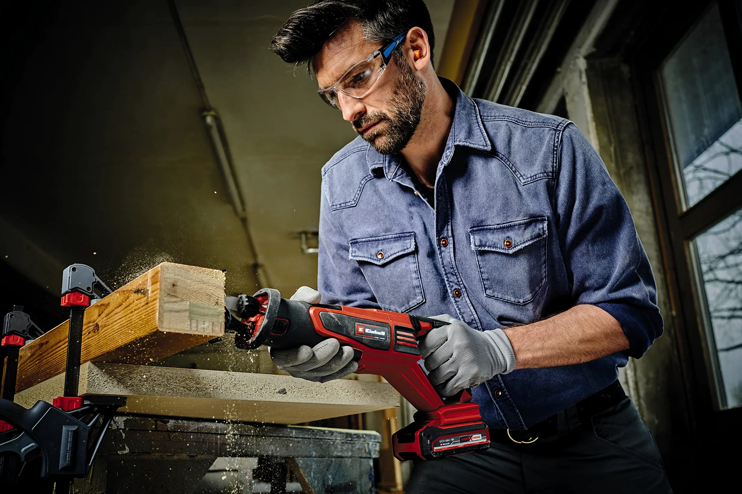 Einhell Professional sega universale a batteria TP-AP 18/28 Li BL-Solo PXC (18V, 950W, Brushless, altezza di sollevamento 28mm, 2.500 min-1, profondità 20cm (legno), maniglia girevole, senza batteria)