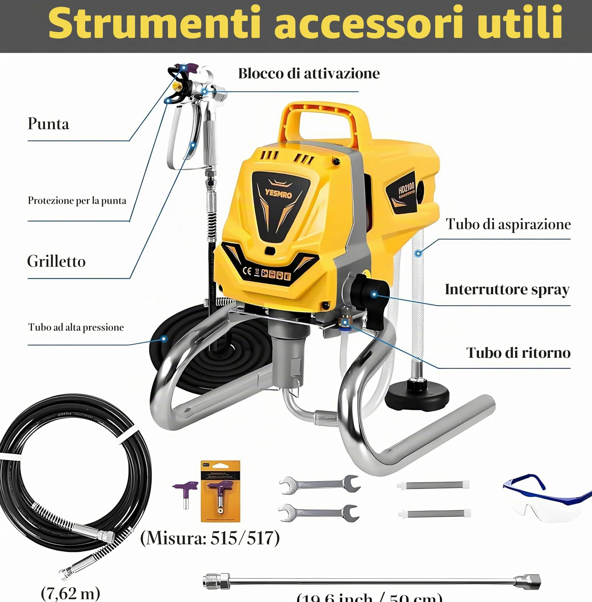 Airless Spruzzatore Vernice 3200psi, Produttività Avanzata Senza Assottigliamento per La Pittura Fai-da-te per Interni Della Casa Esterna