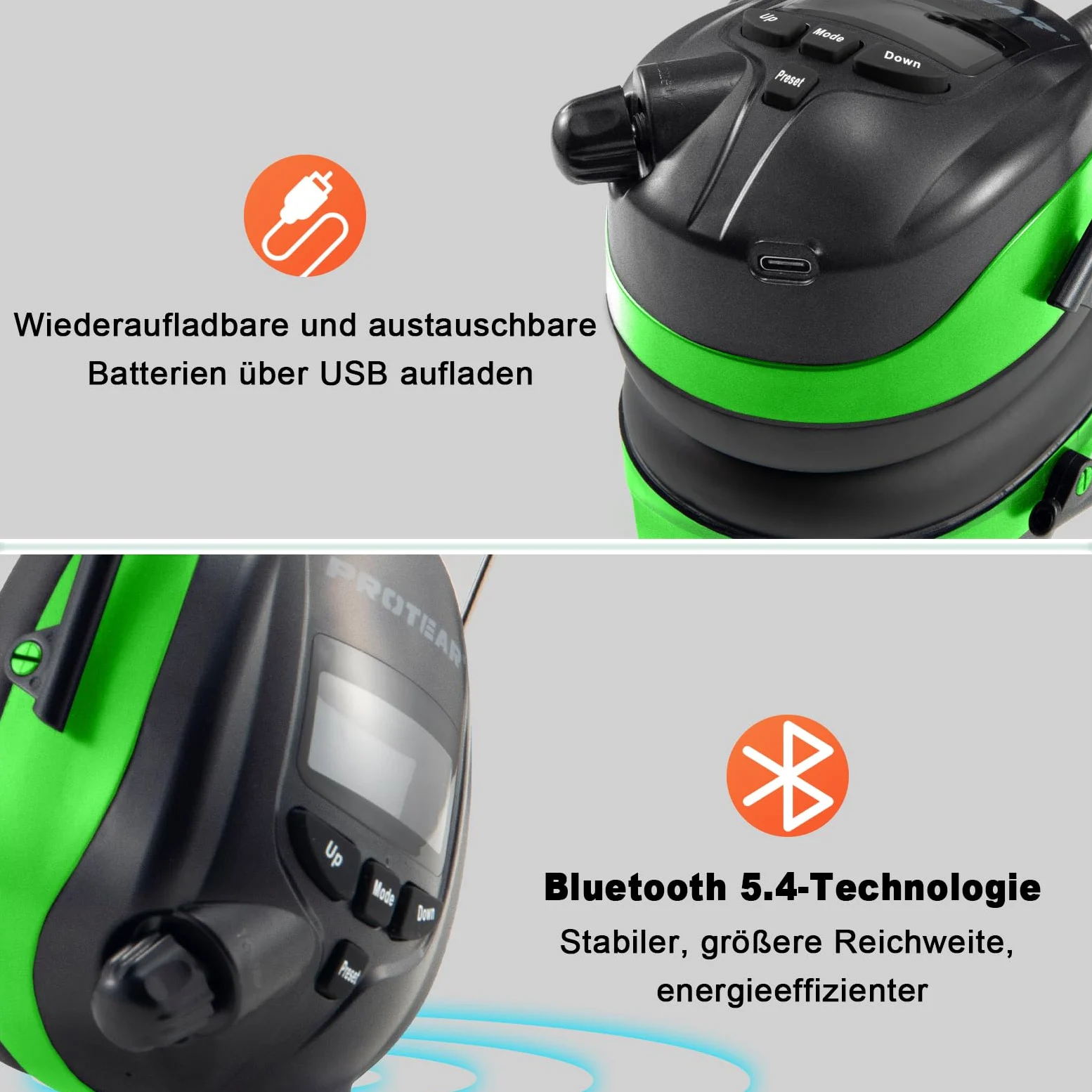 Cuffie Antirumore Bluetooth con radio DAB/DAB+/FM, microfono integrati, per taglio, segatura, officina,SNR 30dB