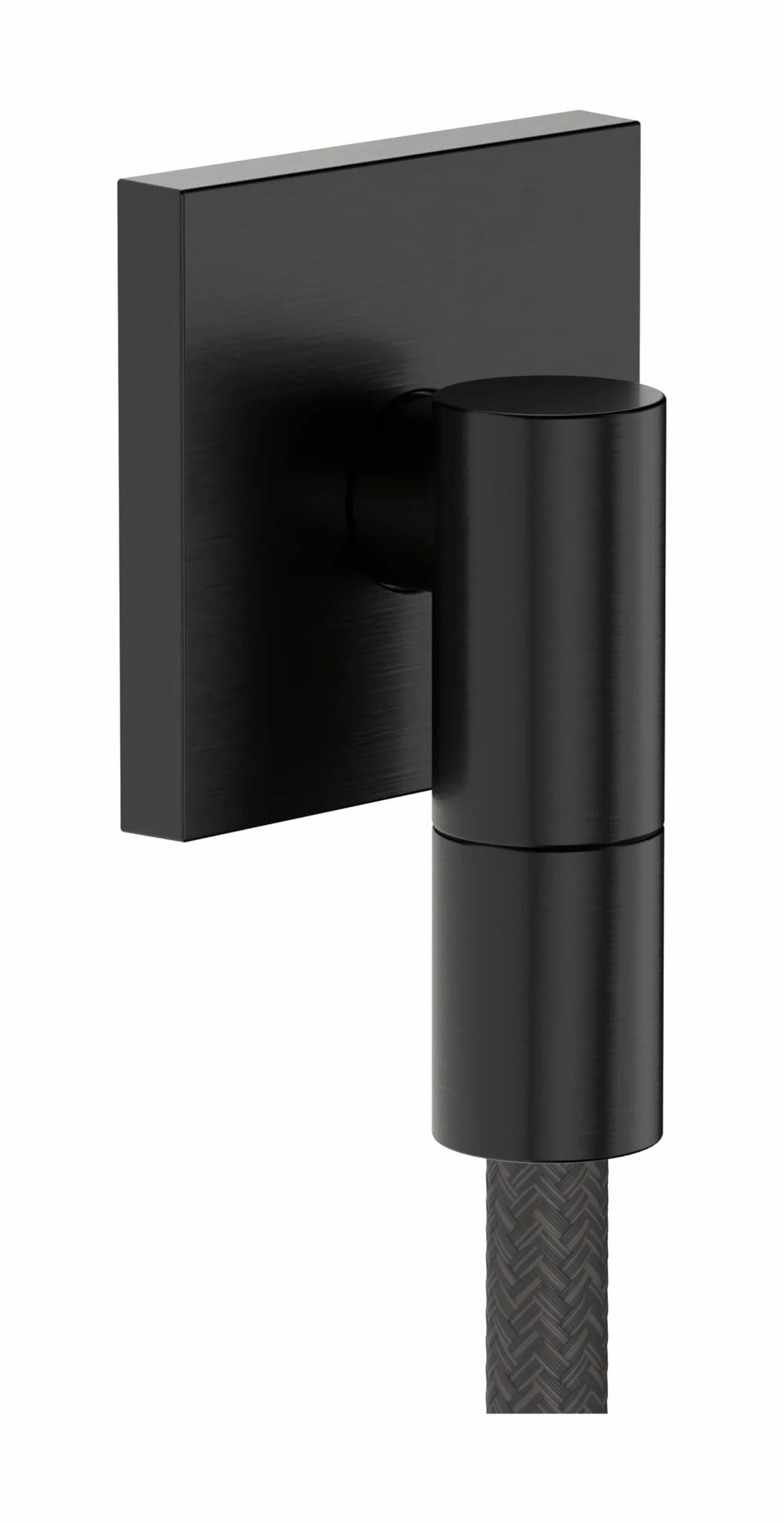 hansgrohe FixFit Fine E - Uscita doccia a muro, Raccordo tubo doccia con valvola antiriflusso, Connettore tubo doccia, cromo nero spazzolato, 28883340